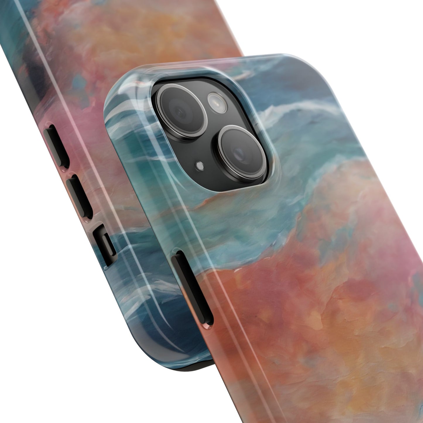 Artistic Painted Sea Tough Phone Case - Abstract Waves Design - for iPhone