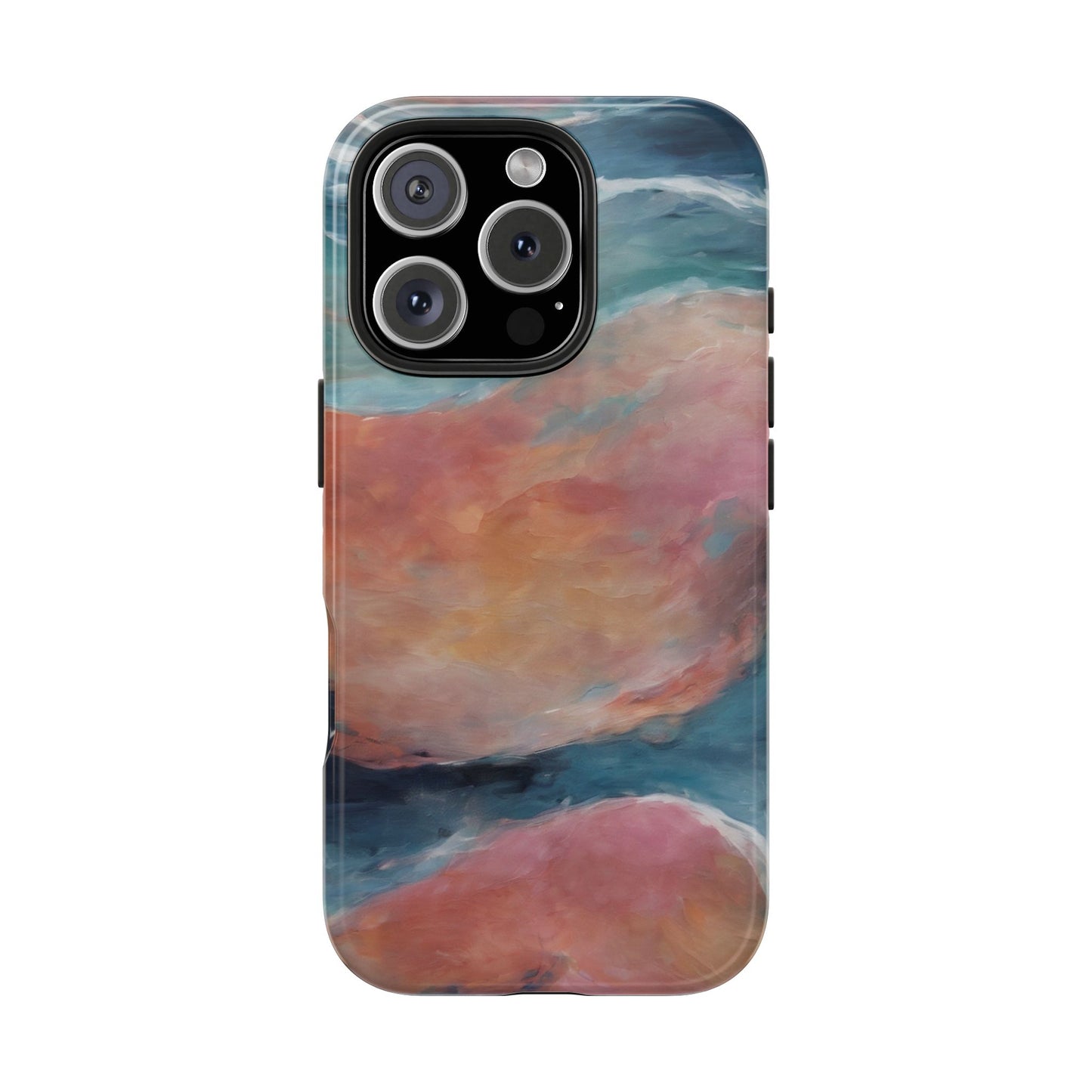 Artistic Painted Sea Tough Phone Case - Abstract Waves Design - for iPhone