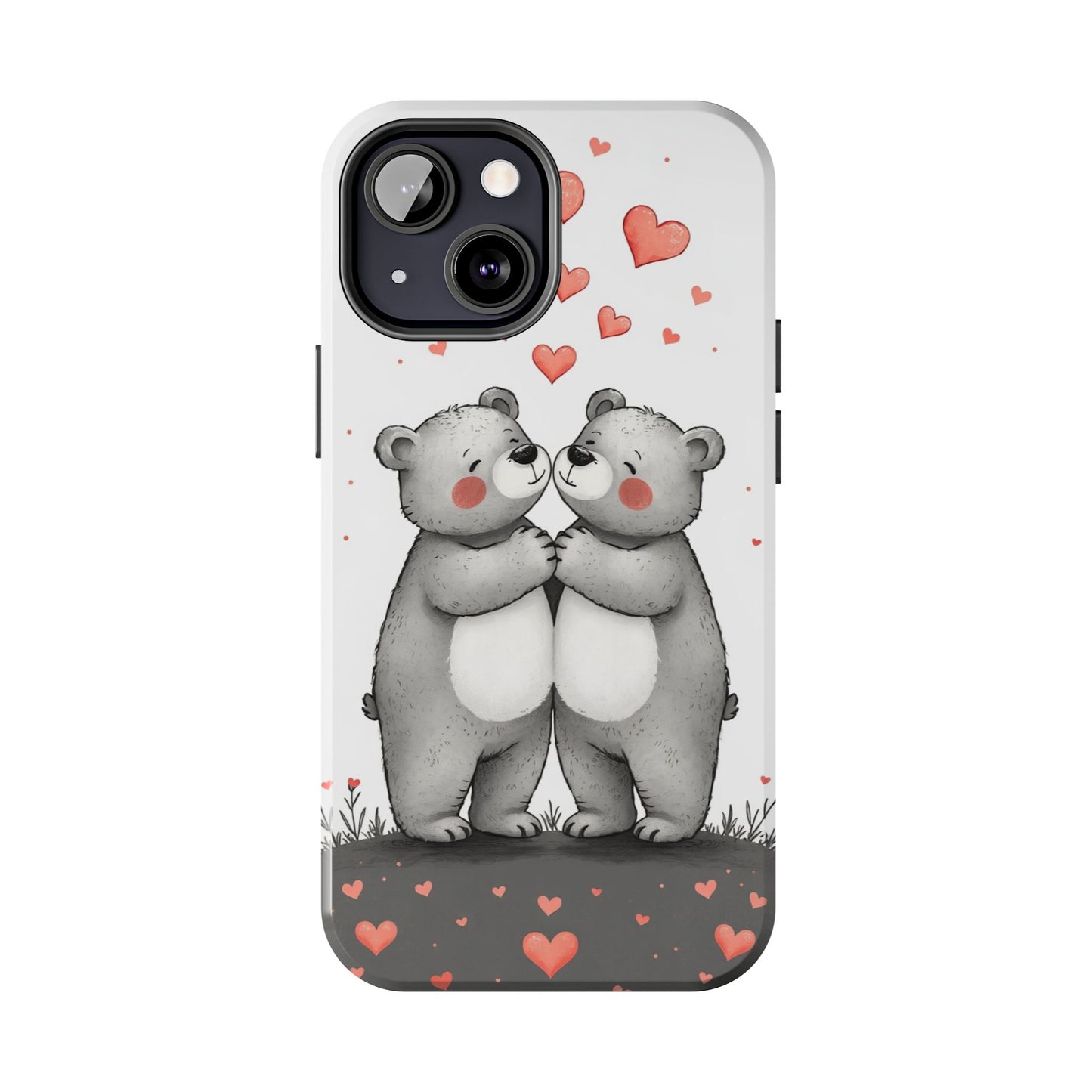 Cute Bear Love Tough Phone Case - Perfect for Valentine's Day & Couples