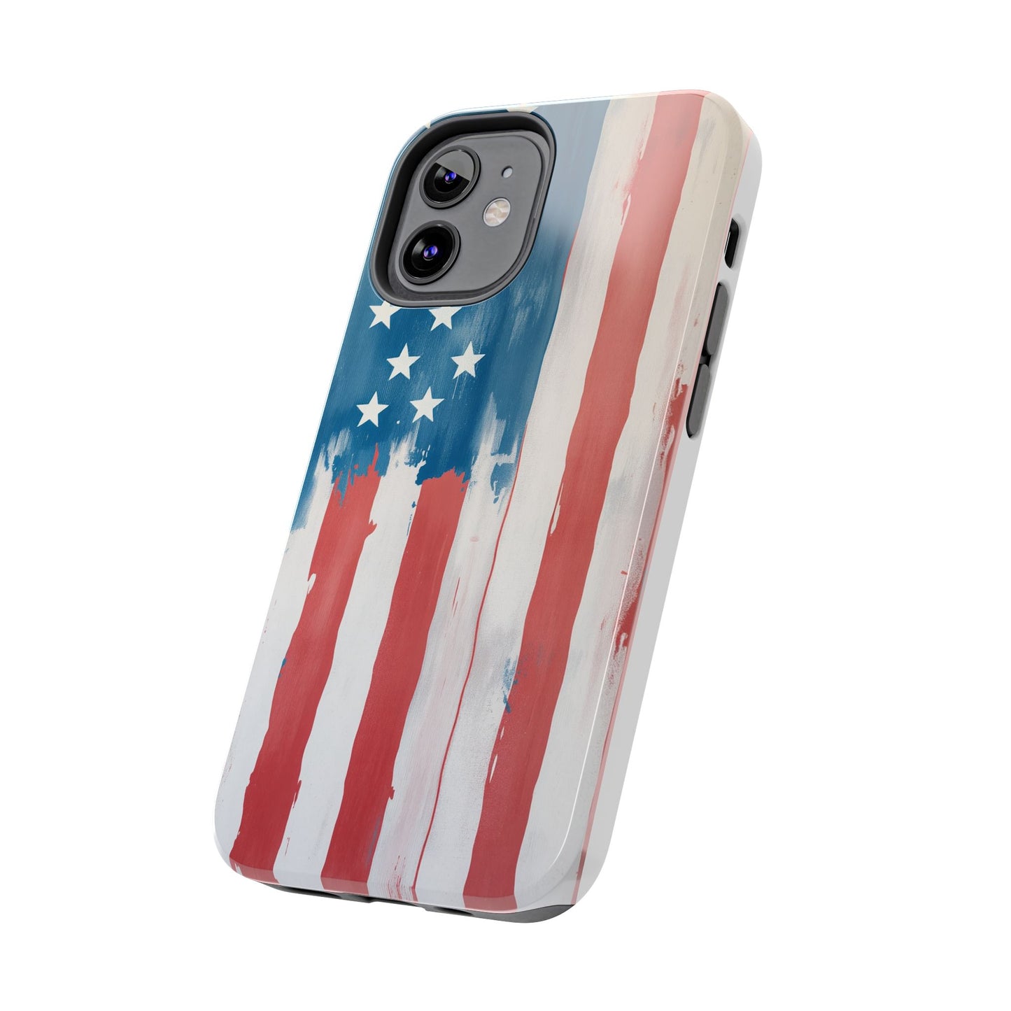 Patriotic Tough Phone Cases - Abstract USA Flag Design for Durable Protection - for iPhone