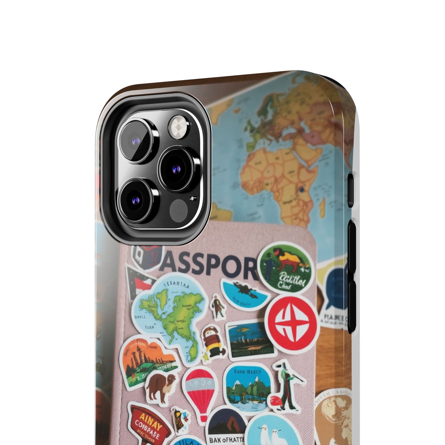 Adventure Stickers Phone Case - Tough Protection for Travel Lovers