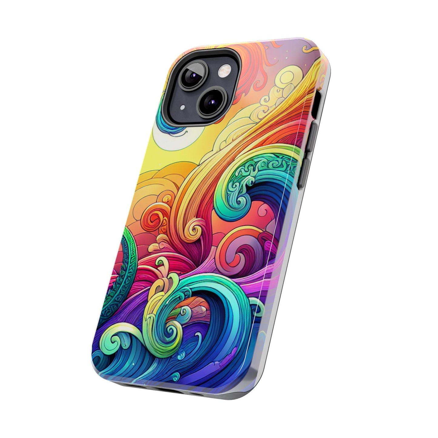 Fantasy Ocean Waves Tough Phone Case - Colorful Protective Cover - for iPhone