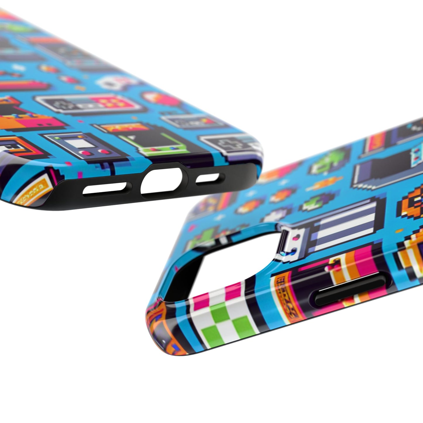 Retro Gaming Tough Phone Case - Pixel Art Design for Gamers - for iPhone