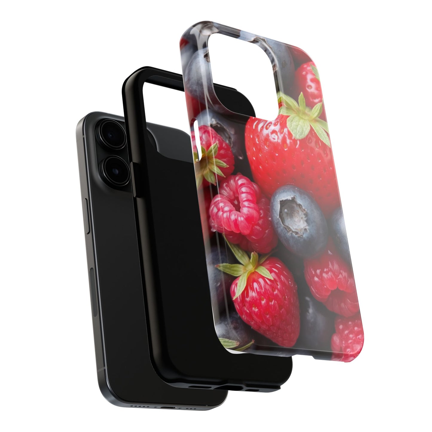 Fruit-Themed Tough Phone Case - Berry Burst Design