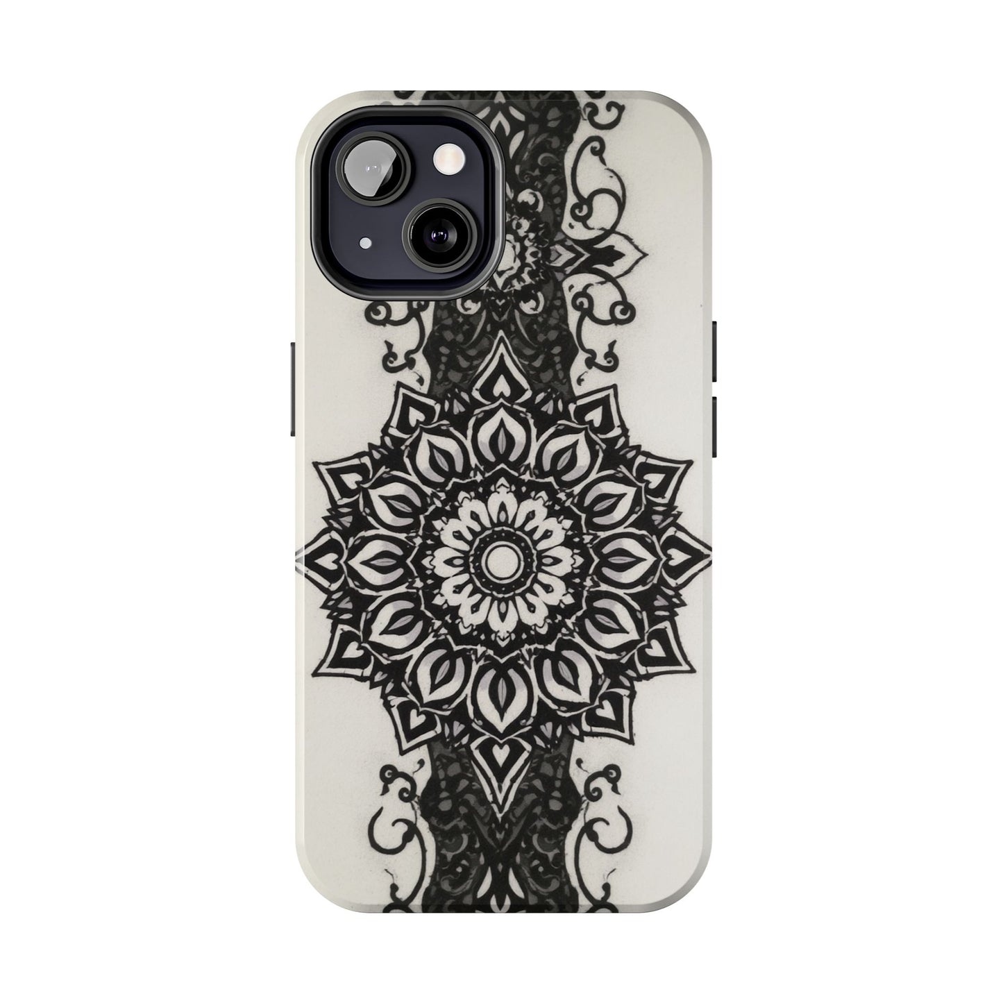 Stylish Tough Phone Cases with Dark Mandala Design - Durable and Unique Protection - for iPhone