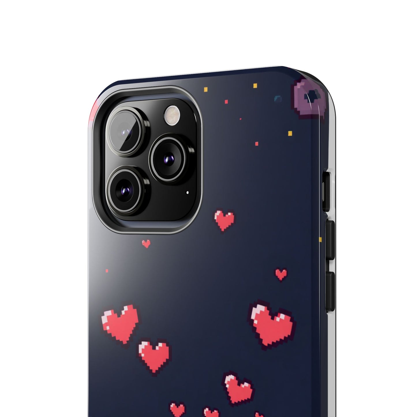 Pixel Heart Tough Phone Case - Retro Gamer Style for Valentine's Day