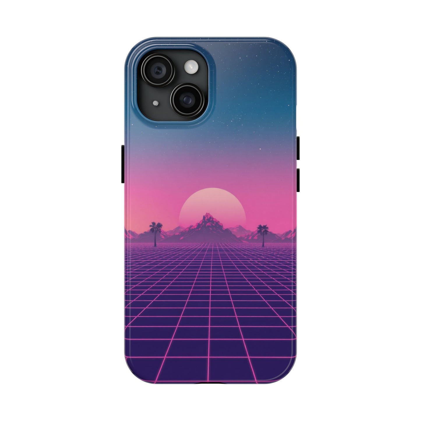 Retro Aesthetic Tough Phone Case - Vibrant Sunset Design