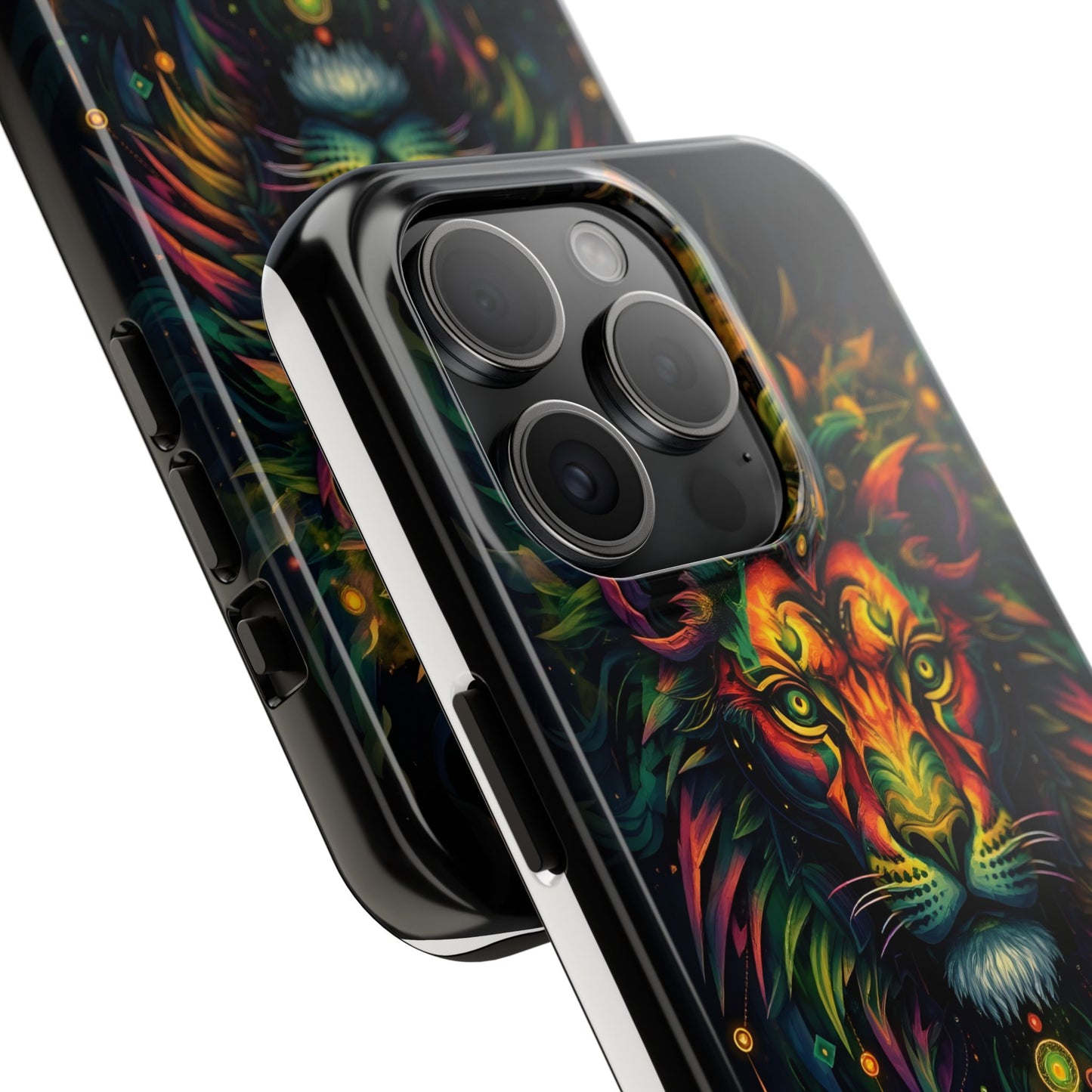 Vibrant Mystical Lion Art Tough Phone Case - Bold Protector for Animal Lovers - for iPhone