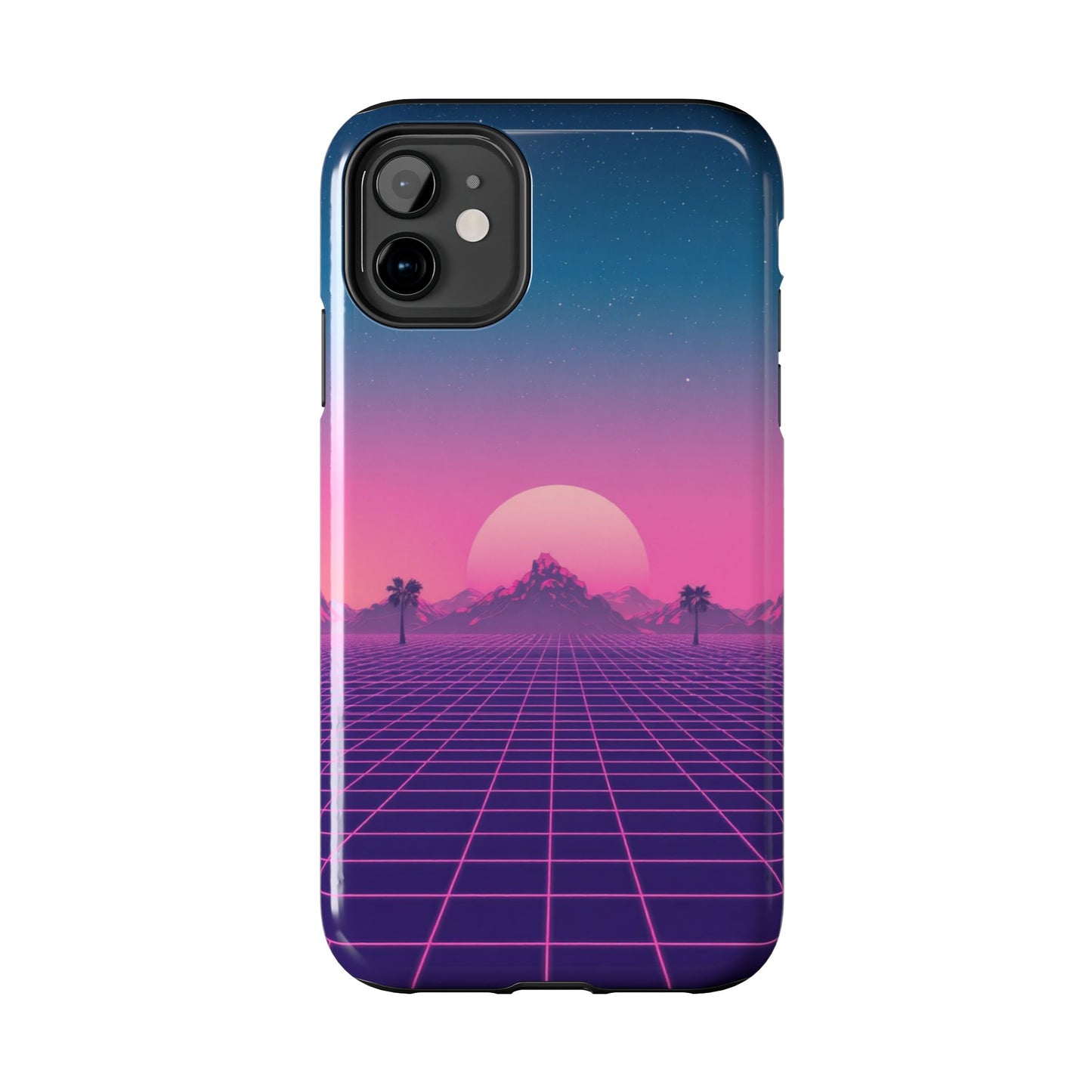 Retro Aesthetic Tough Phone Case - Vibrant Sunset Design