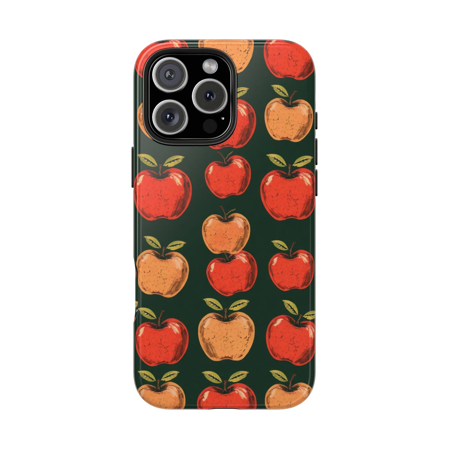 Apple Retro Pattern Tough Phone Case - Durable, Stylish, and Protective for Everyday Use - for iPhone