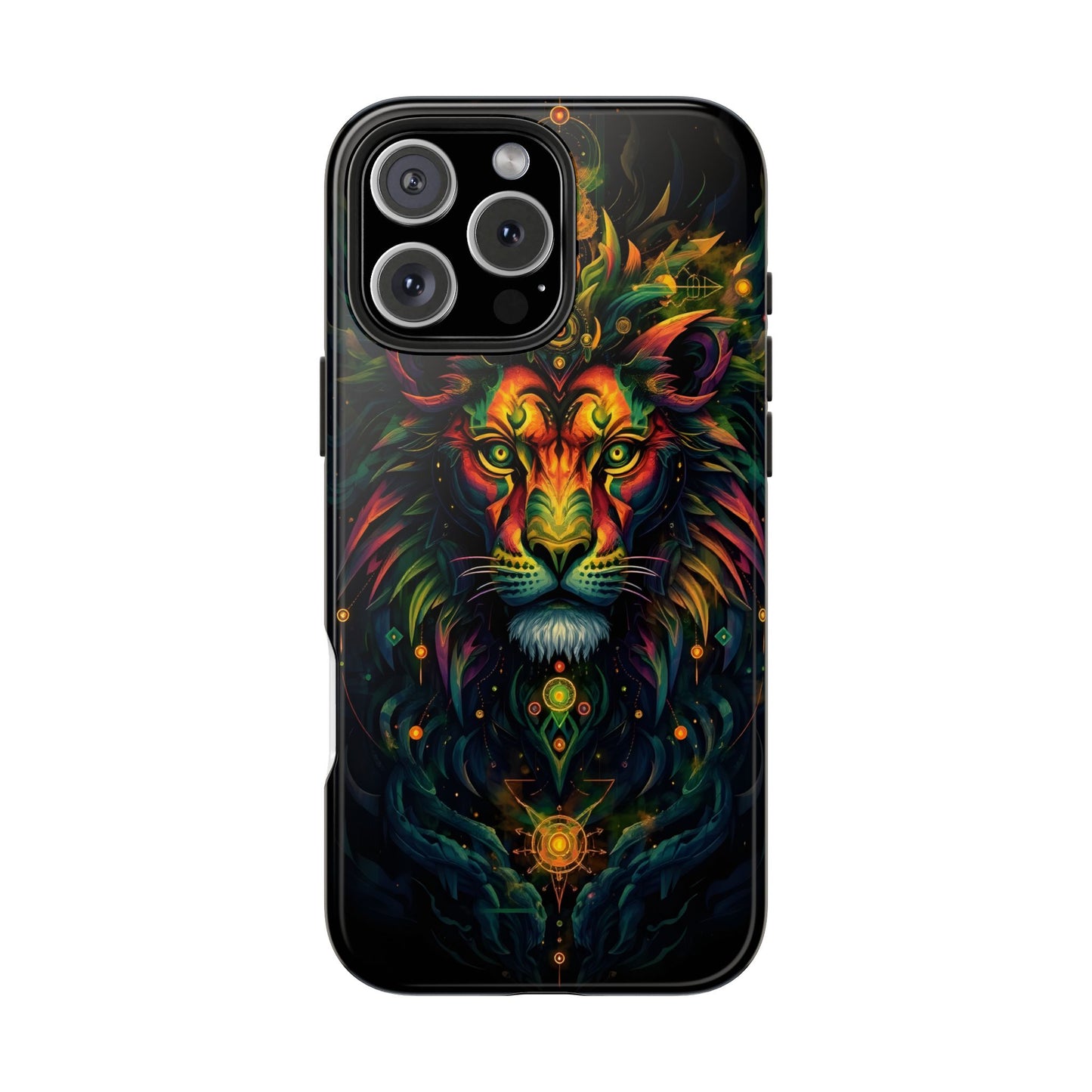 Vibrant Mystical Lion Art Tough Phone Case - Bold Protector for Animal Lovers - for iPhone