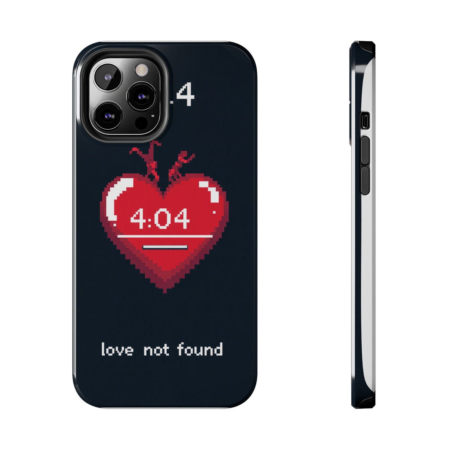 Vintage Pixel Heart Tough Phone Case - "404 Love Not Found" Design