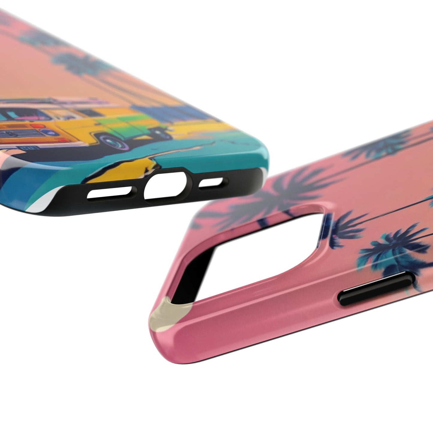 Tropical Beach Vibe Tough Phone Case - Vintage Van Design - for iPhone