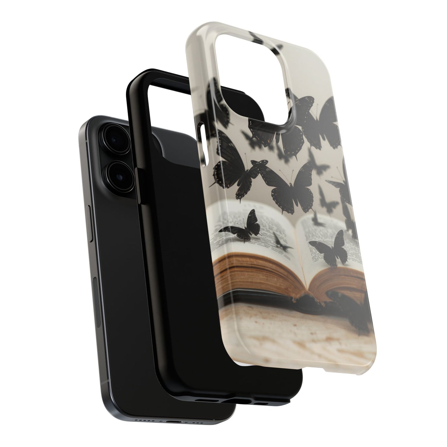 Butterfly Magic Tough Phone Case - Literary Design for Book Lovers