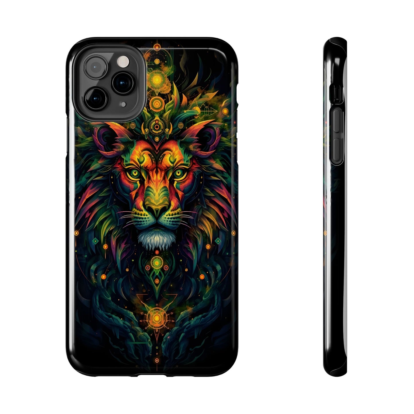 Vibrant Mystical Lion Art Tough Phone Case - Bold Protector for Animal Lovers - for iPhone