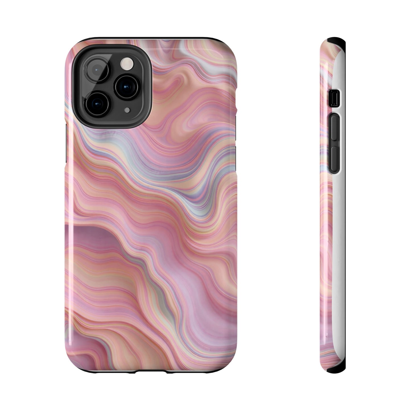 Stylish Tough Phone Cases - Abstract Pink Marble Design