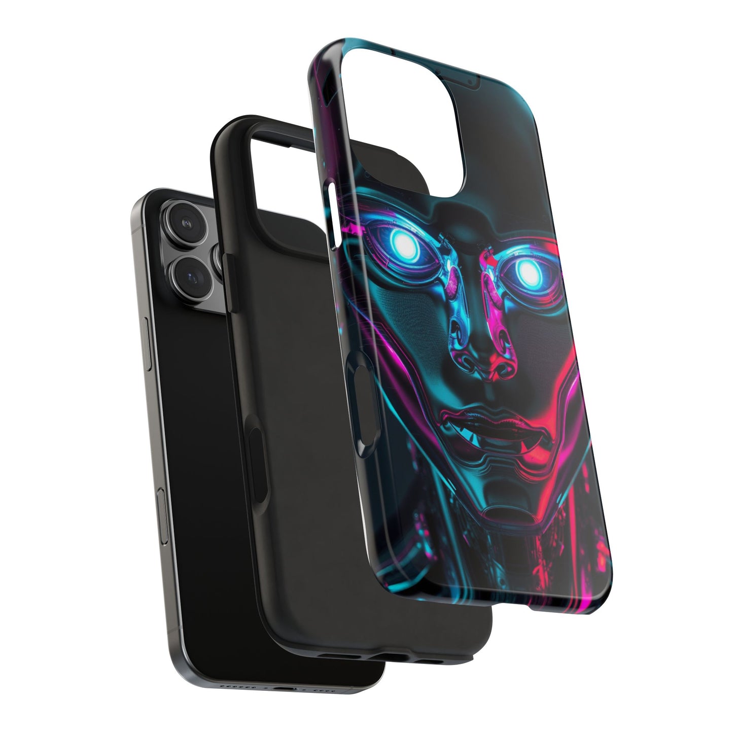 Futuristic Phone Case, Tough Phone Cover, Cyberpunk Style, Robot Design, Gift for Tech Lovers, Unique Phone Accessories