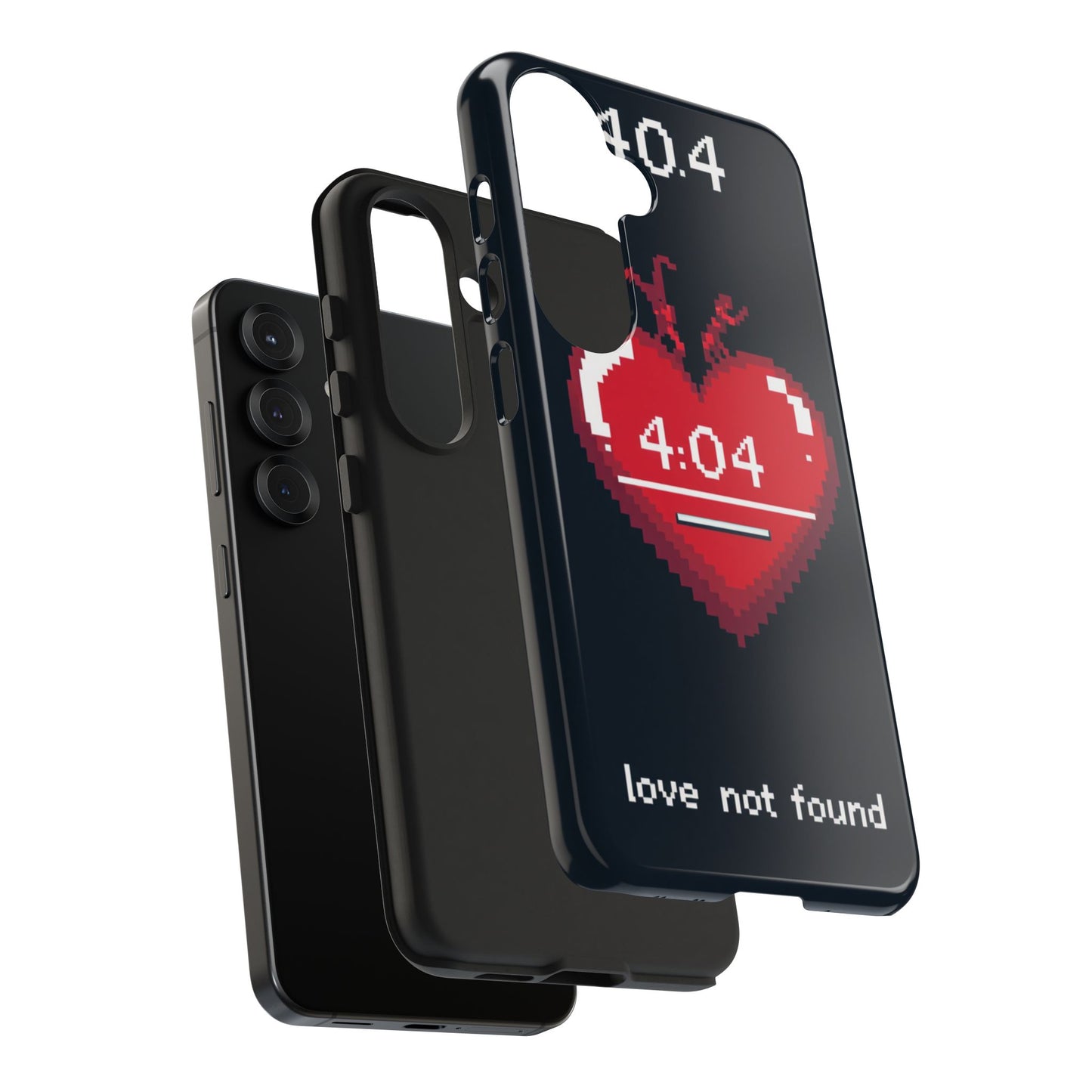 Vintage Pixel Heart Tough Phone Case - "404 Love Not Found" Design