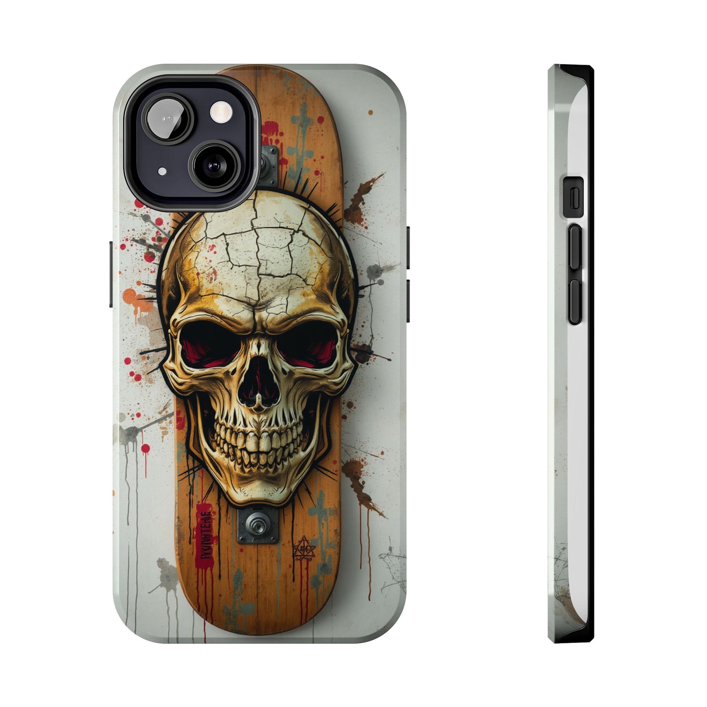 Edgy Skull Tough Phone Case - Durable Protection for Skateboard Enthusiasts