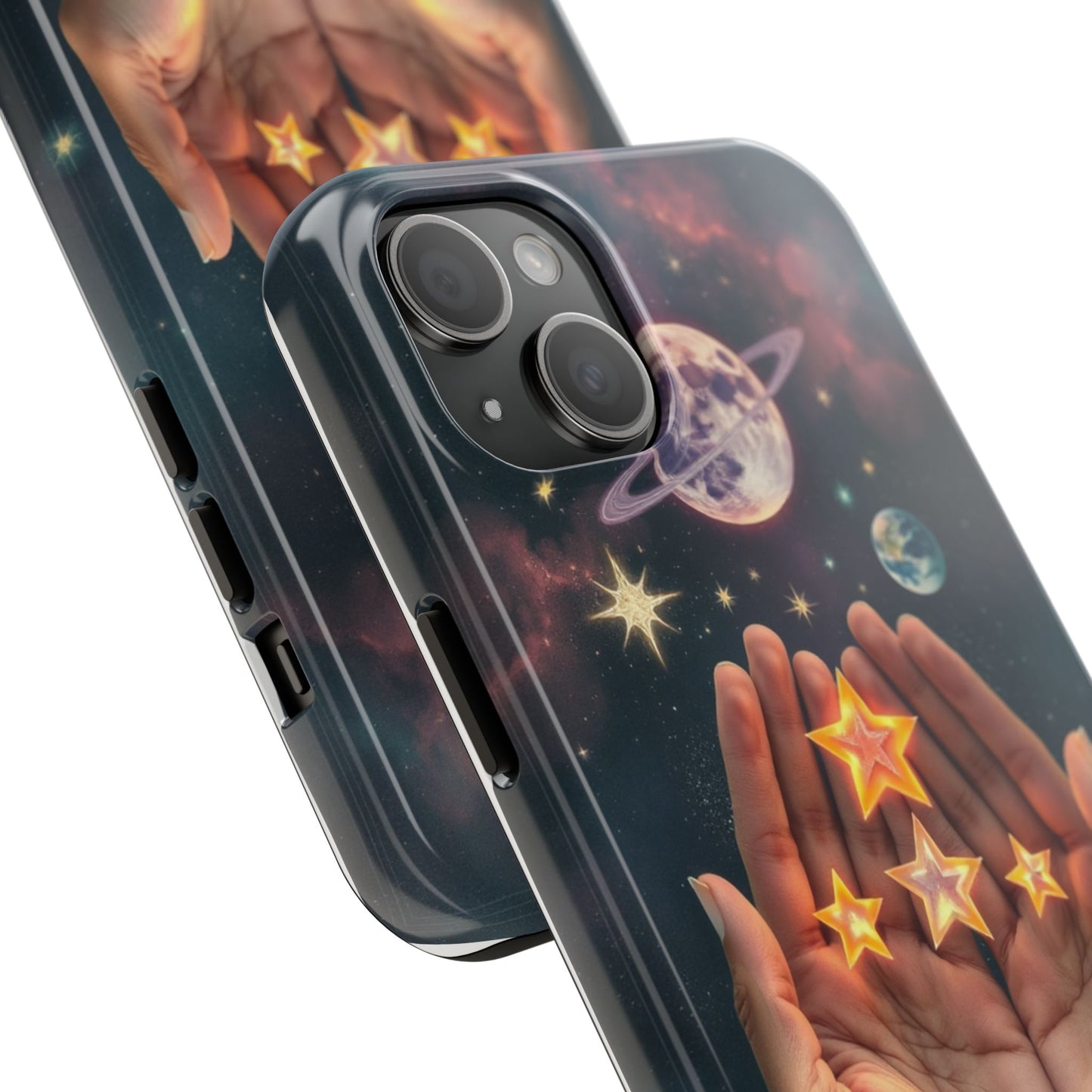 Galaxy Hands Tough Phone Case - Celestial Design for Star Lovers