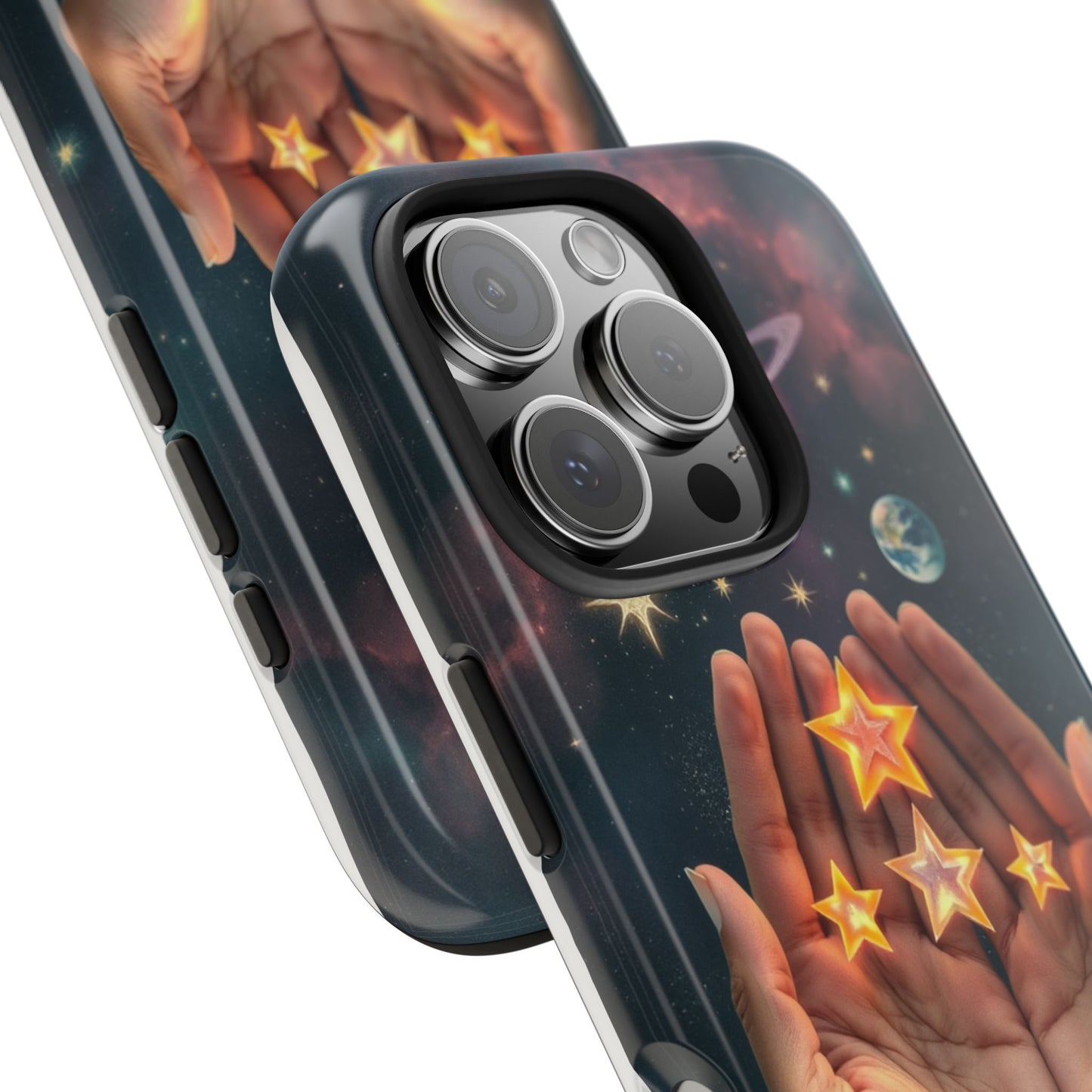 Galaxy Hands Tough Phone Case - Celestial Design for Star Lovers