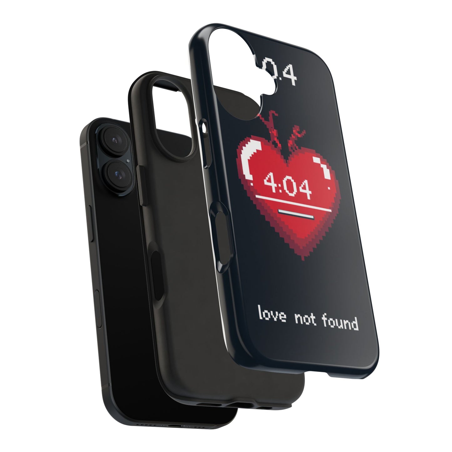 Vintage Pixel Heart Tough Phone Case - "404 Love Not Found" Design