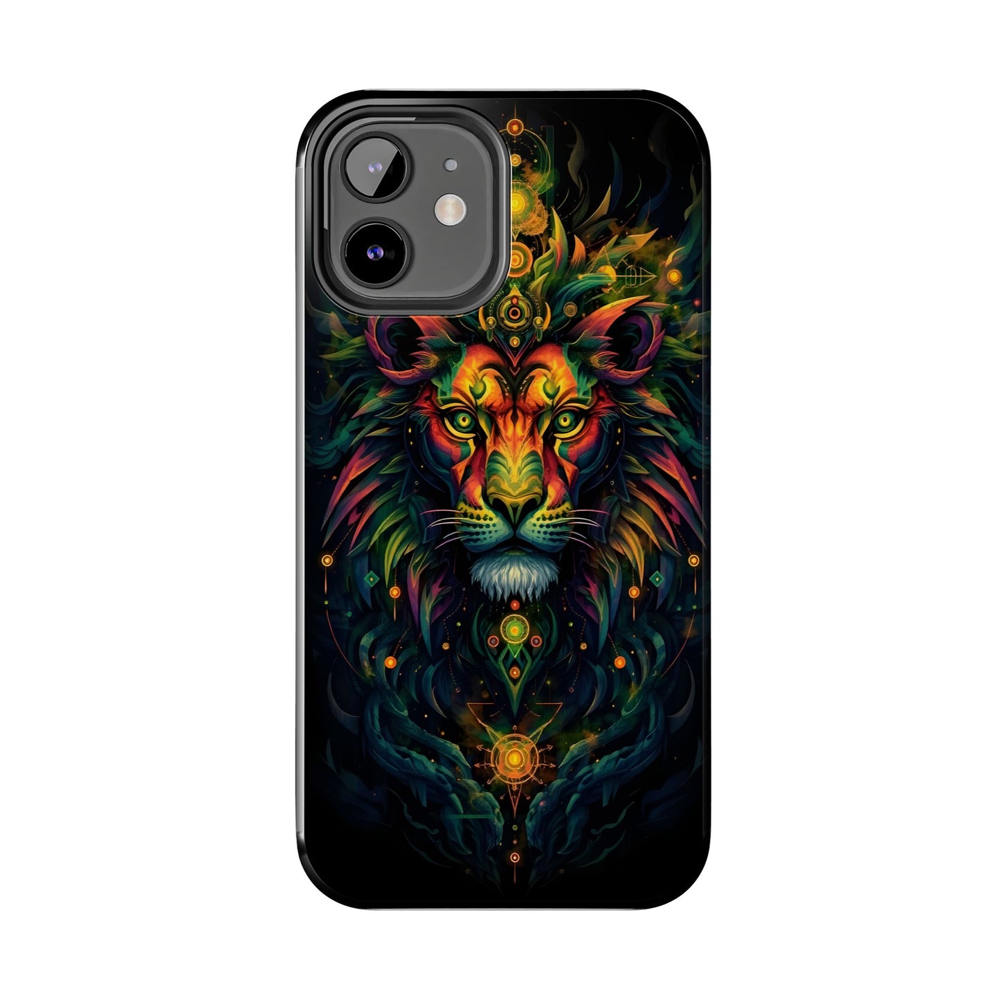 Vibrant Mystical Lion Art Tough Phone Case - Bold Protector for Animal Lovers - for iPhone