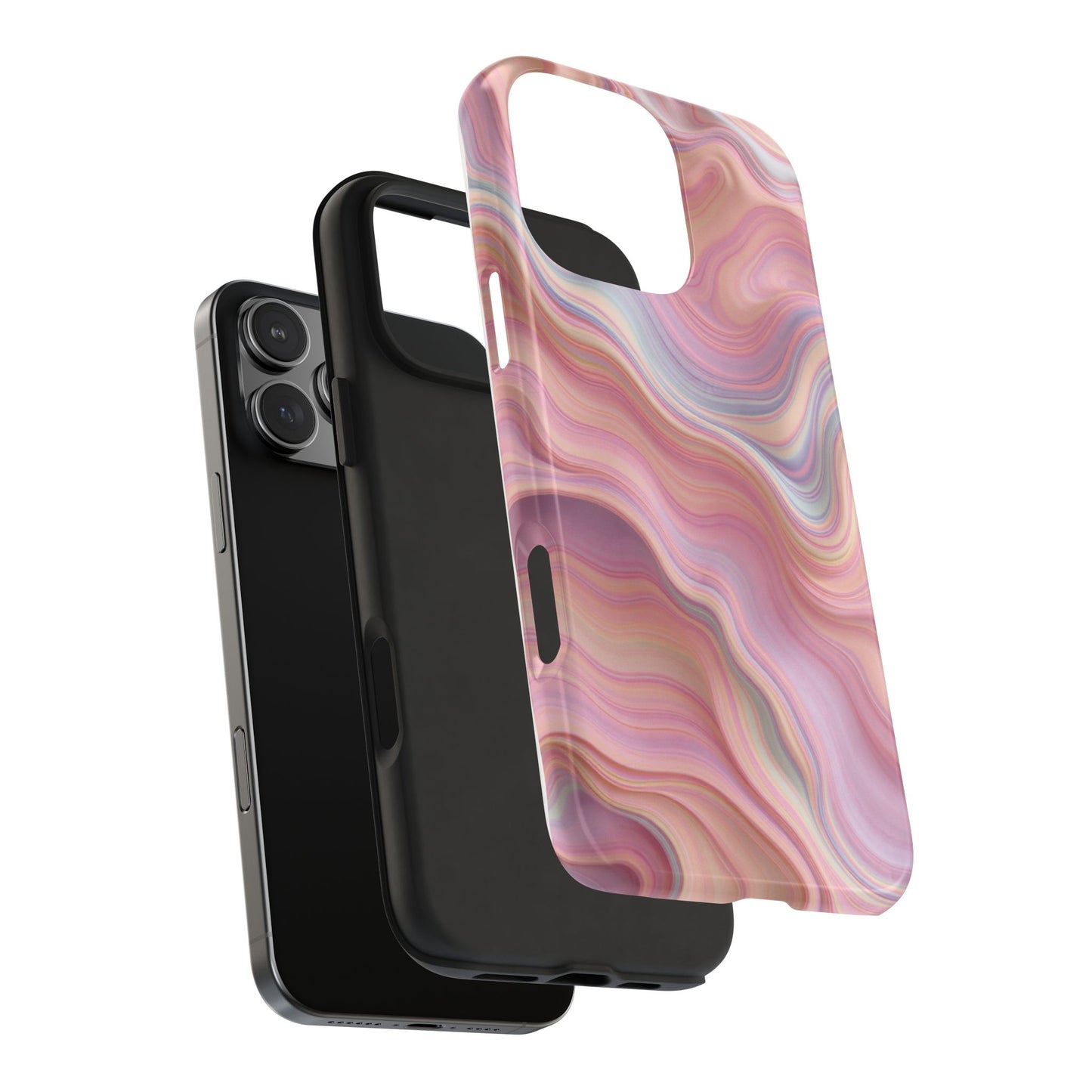 Stylish Tough Phone Cases - Abstract Pink Marble Design