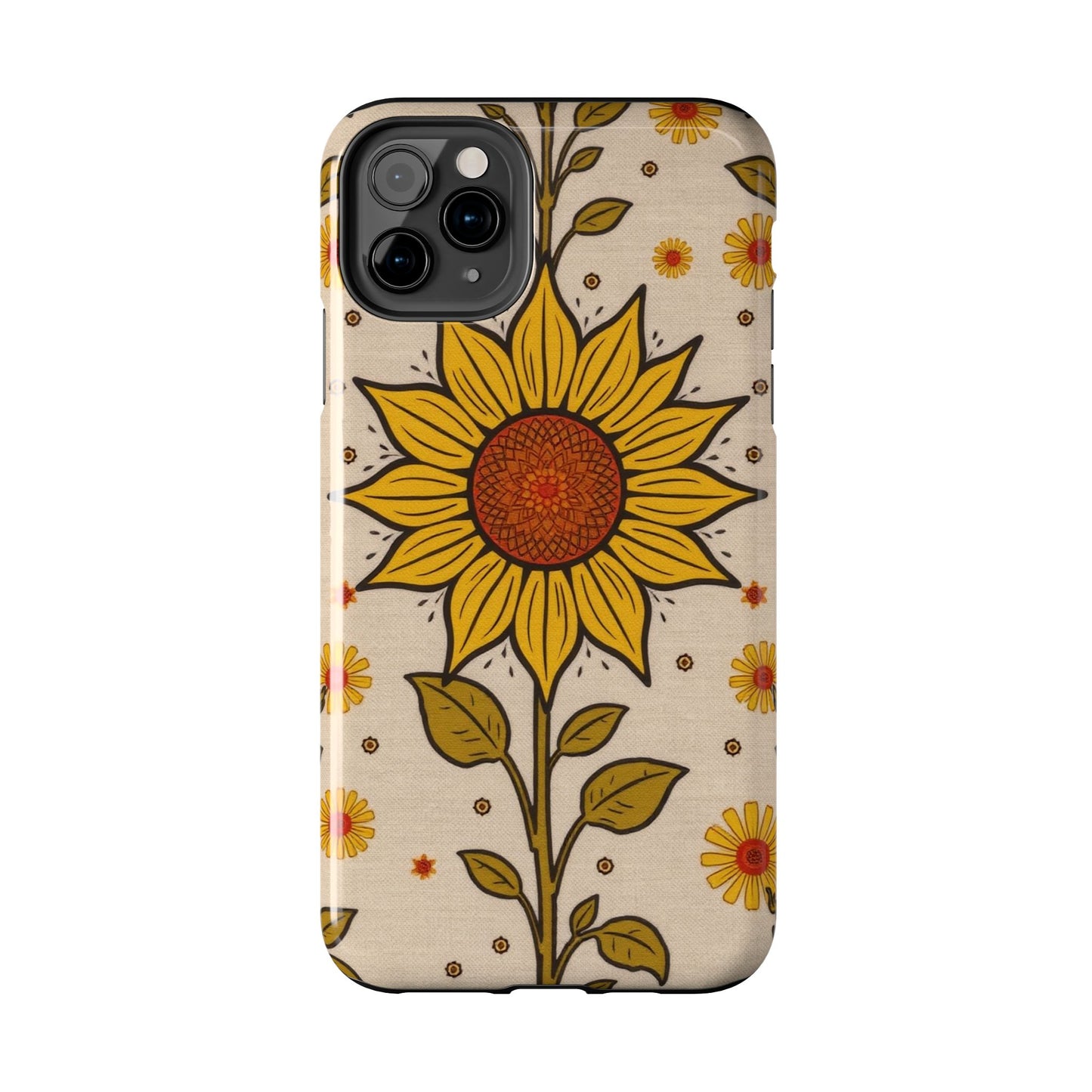 Bright Sunflower Origins Tough Phone Case - Floral Design for Nature Lovers - for iPhone