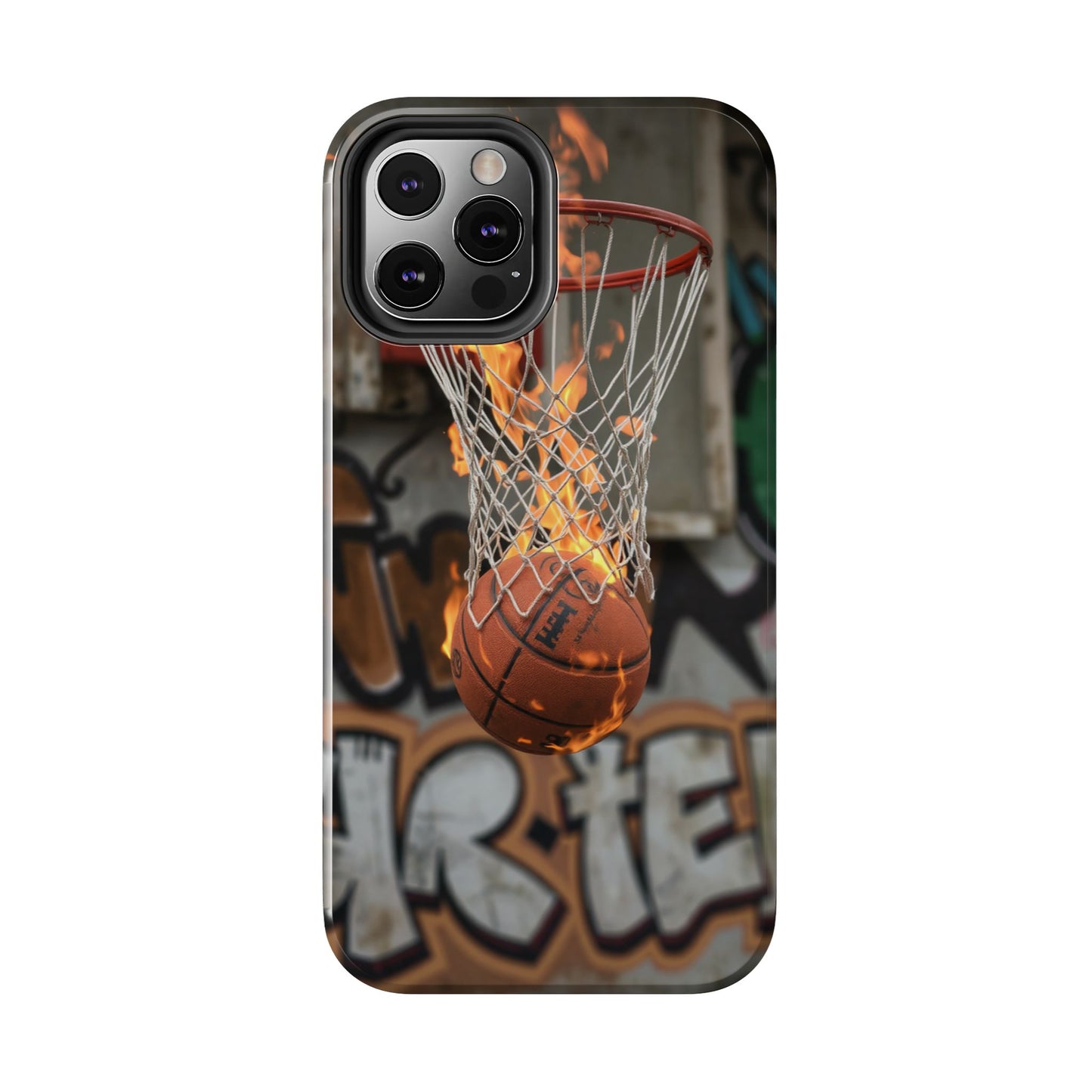 Fire Basketball Tough Phone Case - Durable Sporty Design for Athletes & Fans
