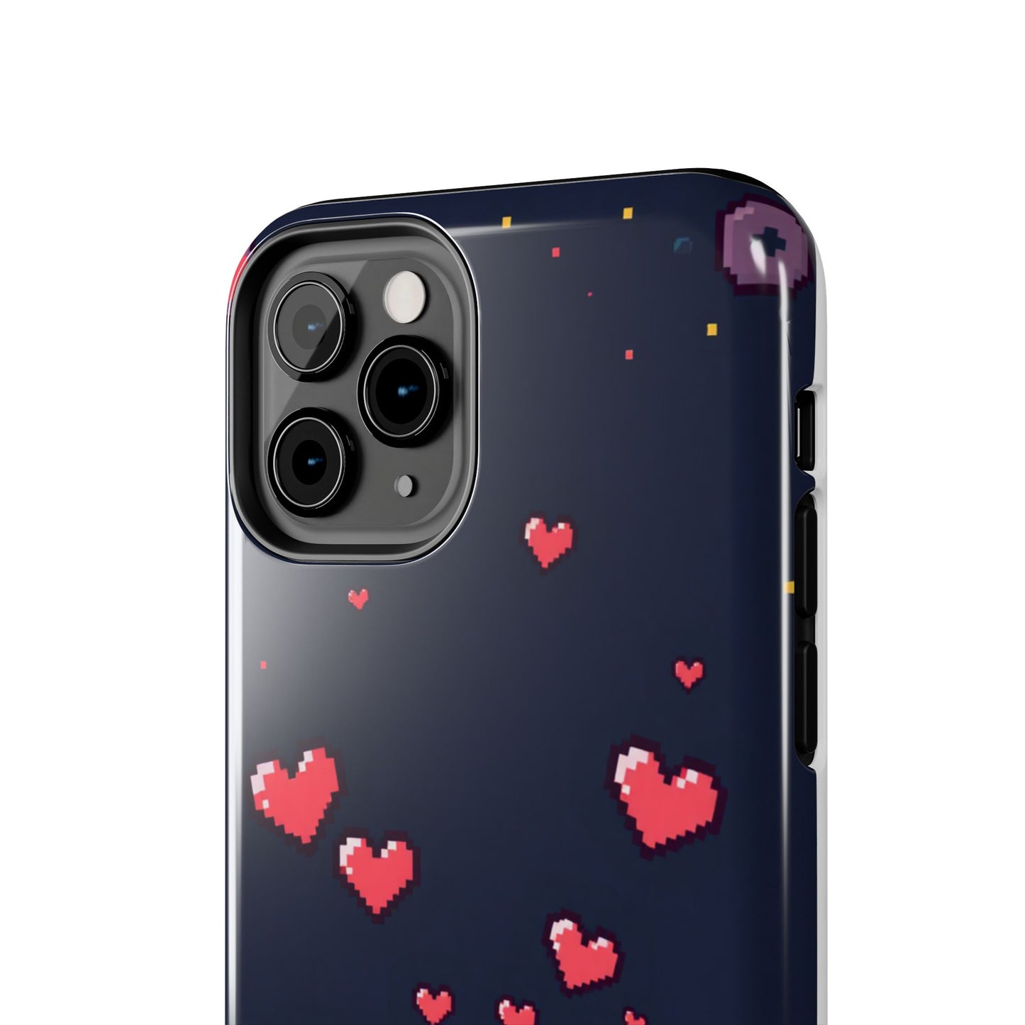 Pixel Heart Tough Phone Case - Retro Gamer Style for Valentine's Day
