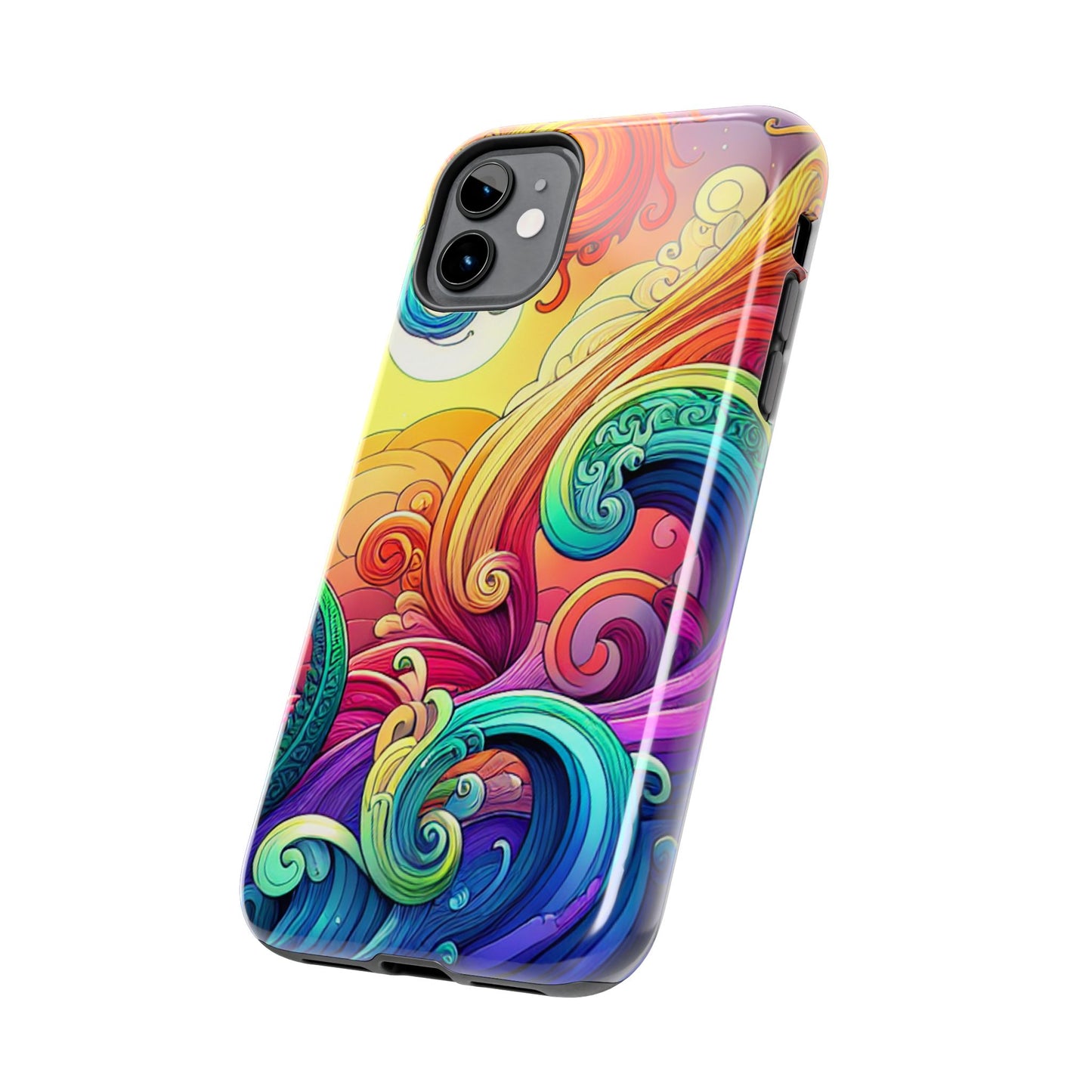 Fantasy Ocean Waves Tough Phone Case - Colorful Protective Cover - for iPhone