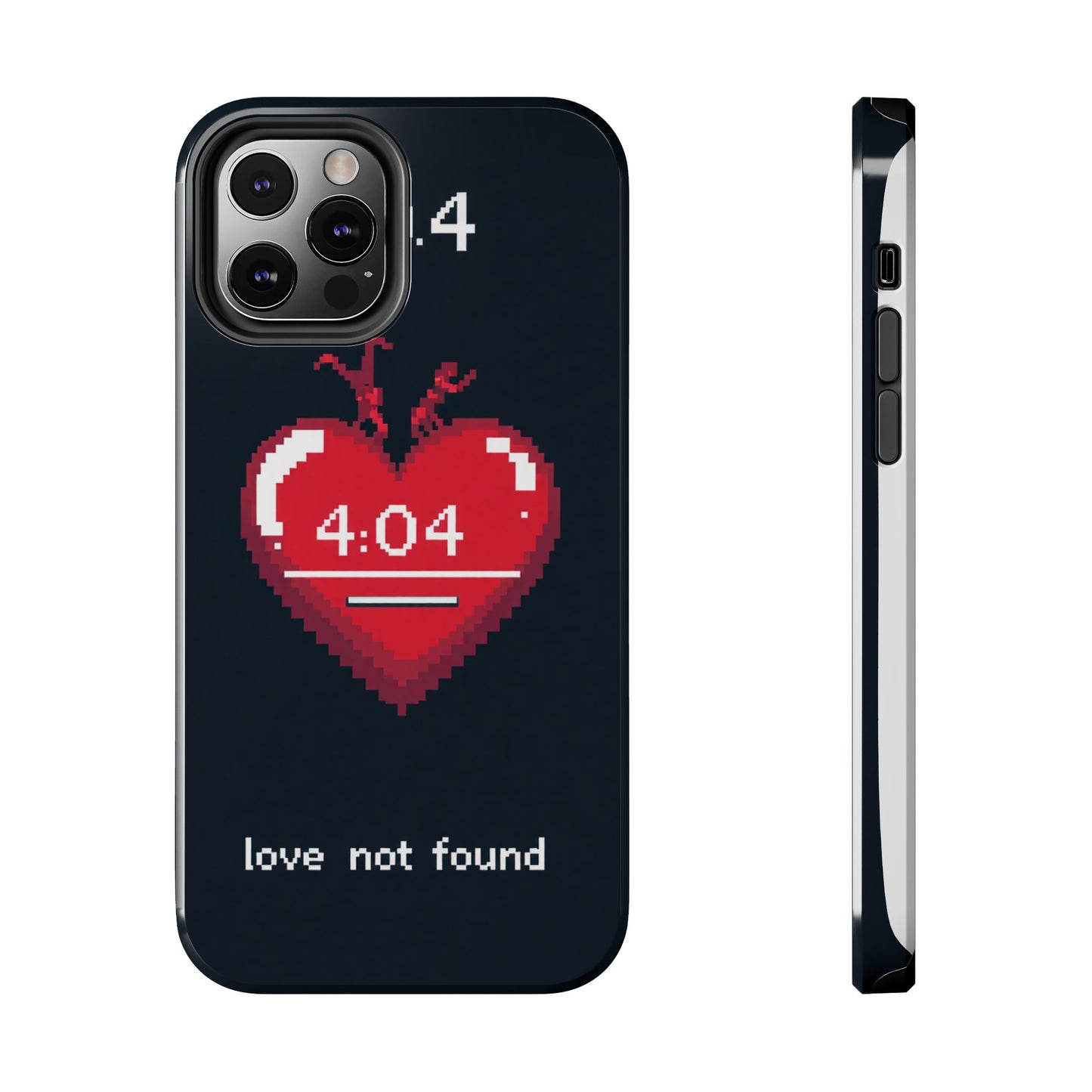 Vintage Pixel Heart Tough Phone Case - "404 Love Not Found" Design