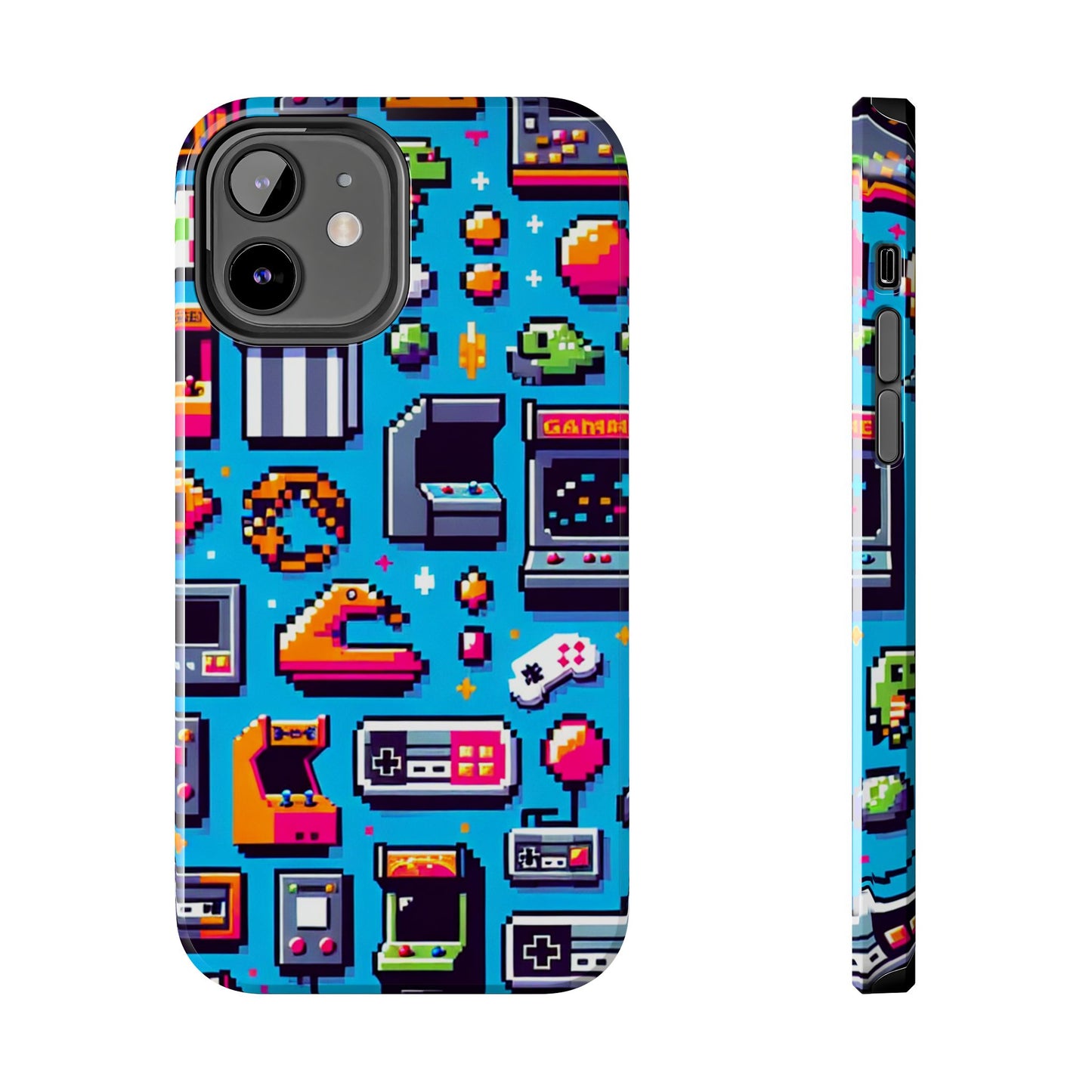 Retro Gaming Tough Phone Case - Pixel Art Design for Gamers - for iPhone