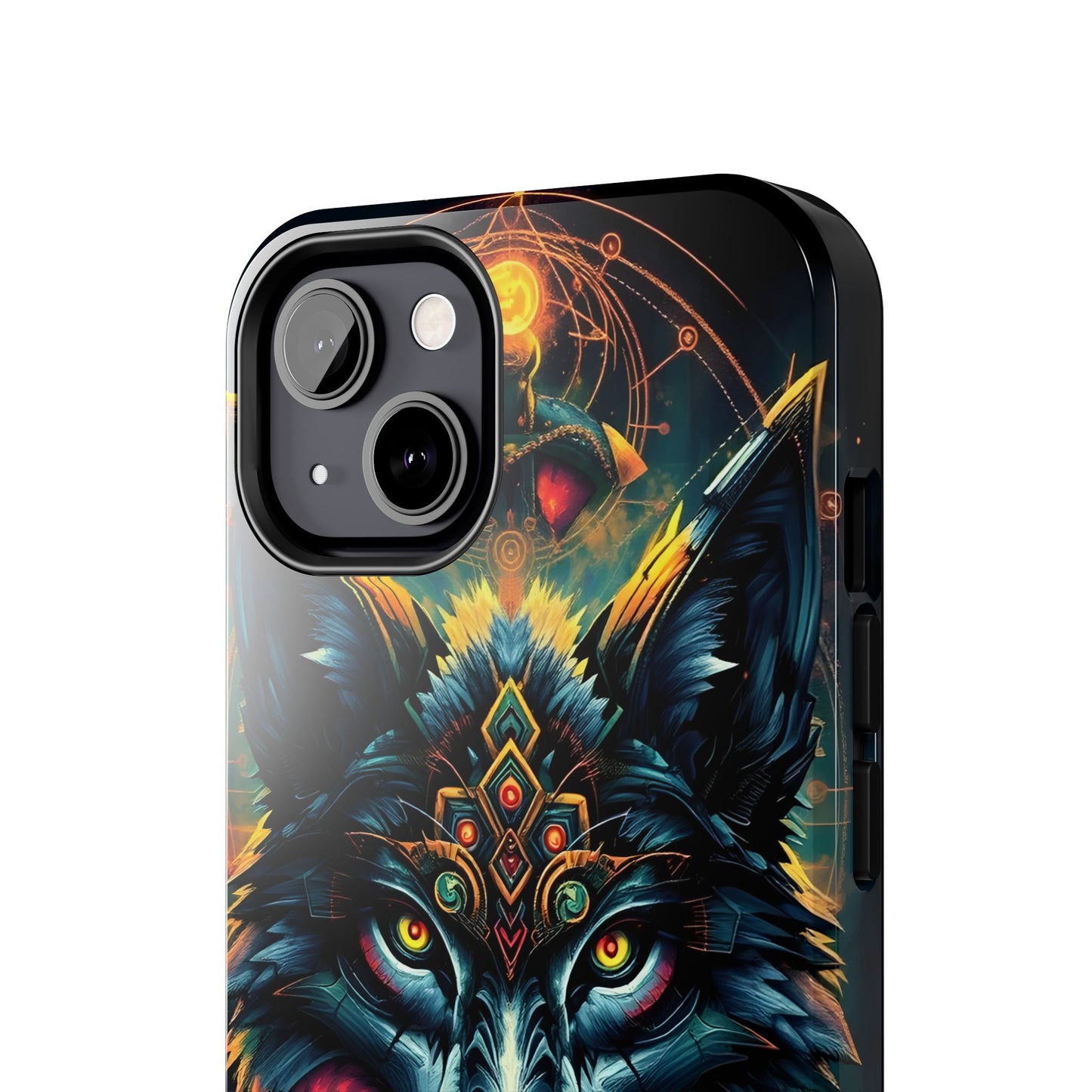 Vibrant Mystical Wolf Art Tough Phone Case - Durable & Unique Design for Animal Lovers - for iPhone
