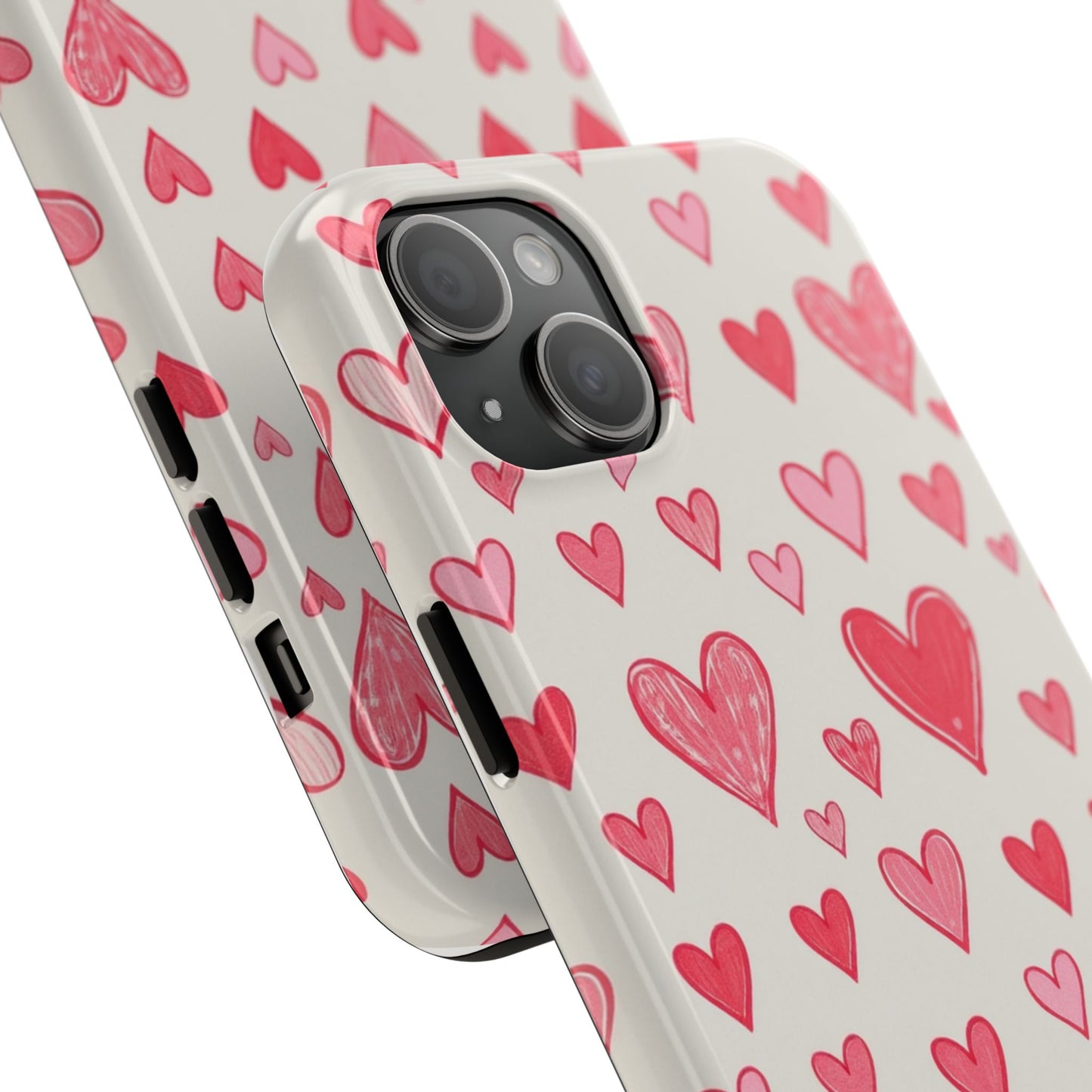 Heart Pattern Tough Phone Case - Cute and Stylish Protection