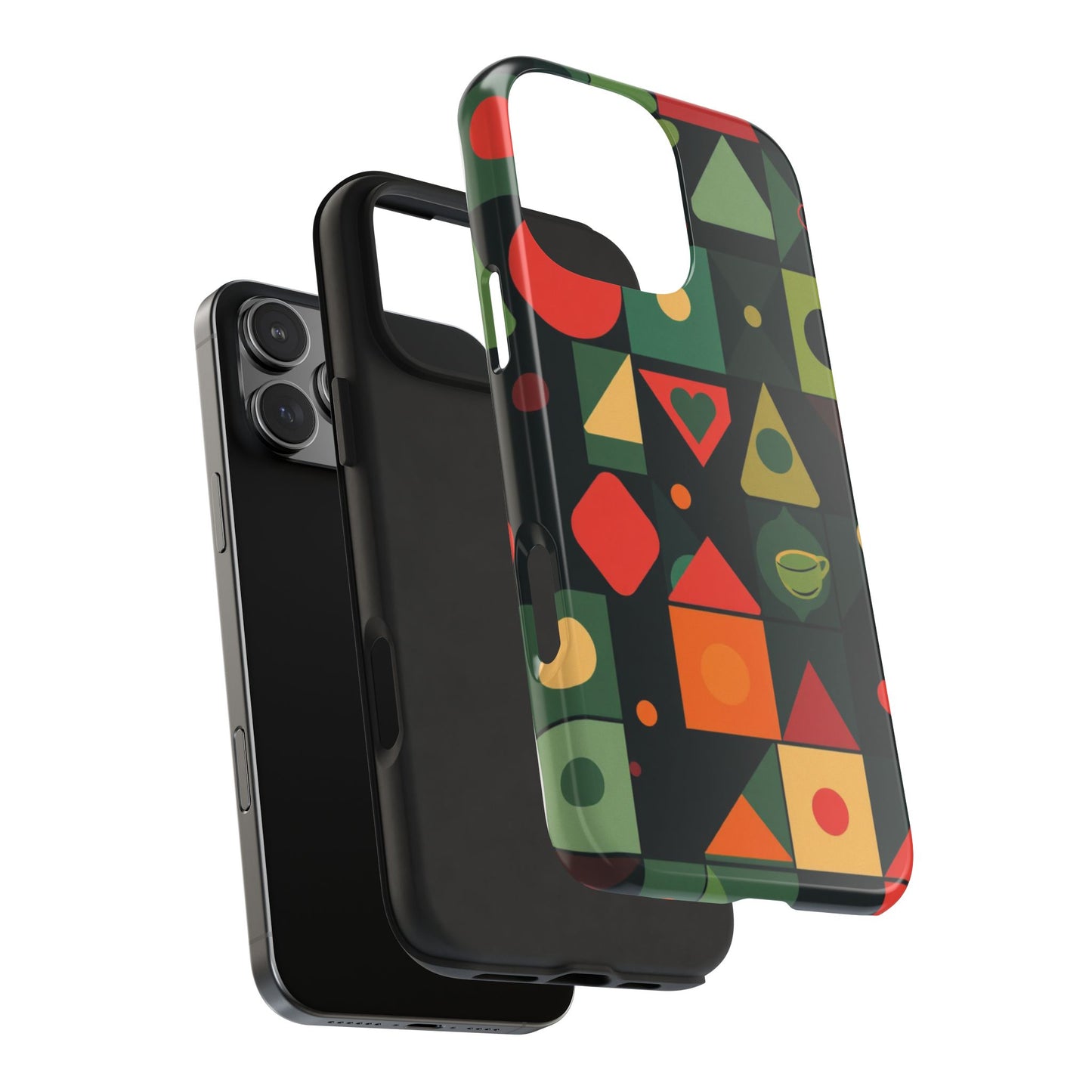 Vibrant Geometric Tough Phone Cases – Stylish Protection for Trendsetters - for iPhone
