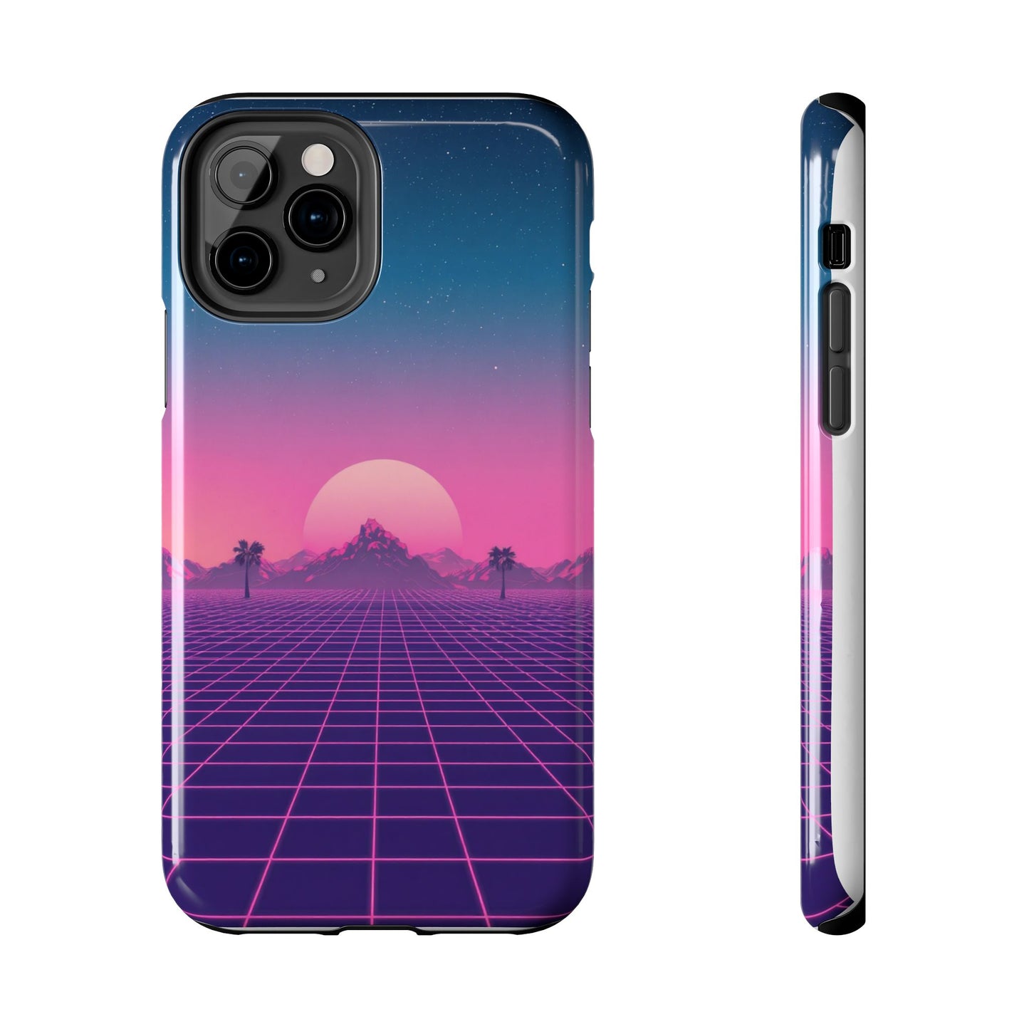 Retro Aesthetic Tough Phone Case - Vibrant Sunset Design