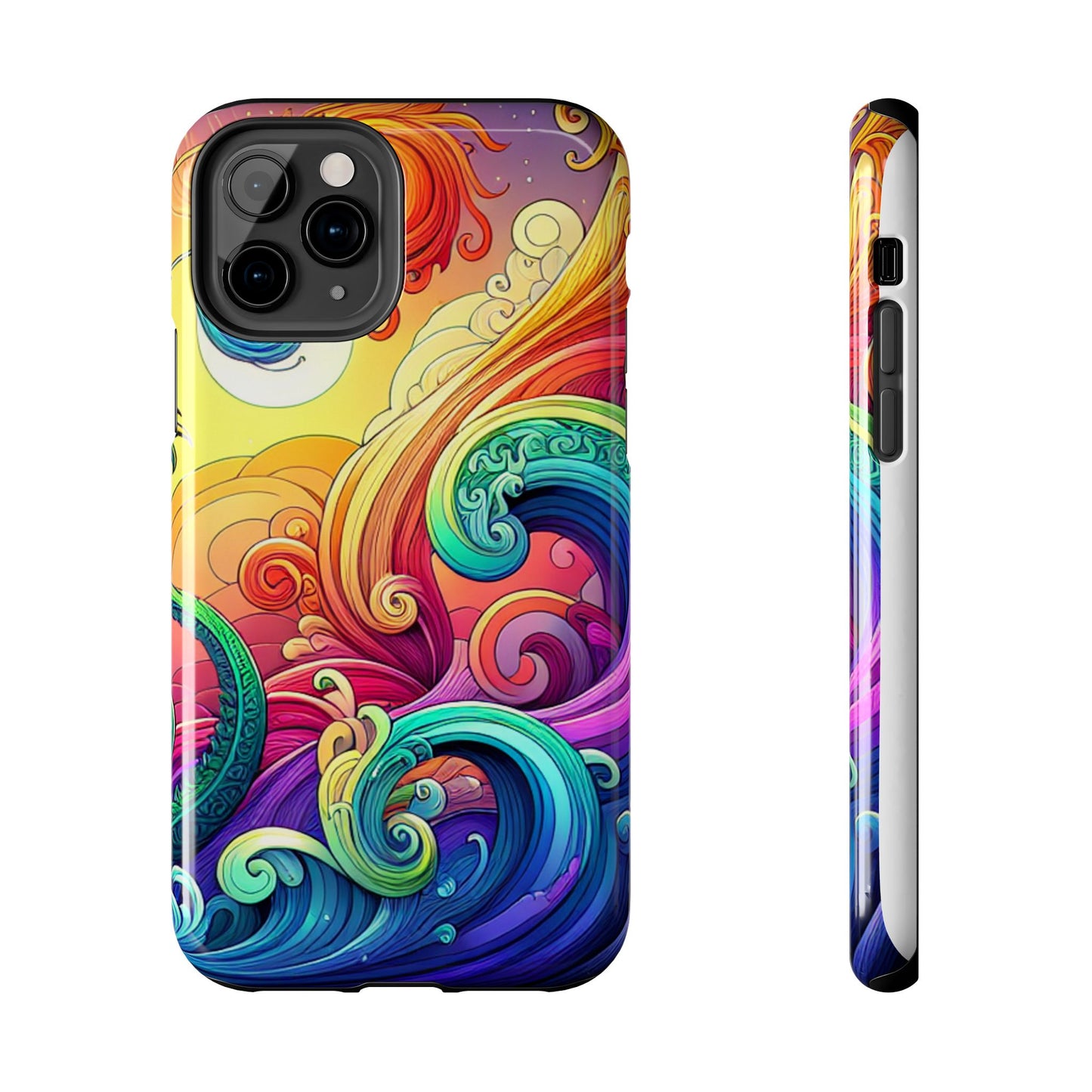 Fantasy Ocean Waves Tough Phone Case - Colorful Protective Cover - for iPhone