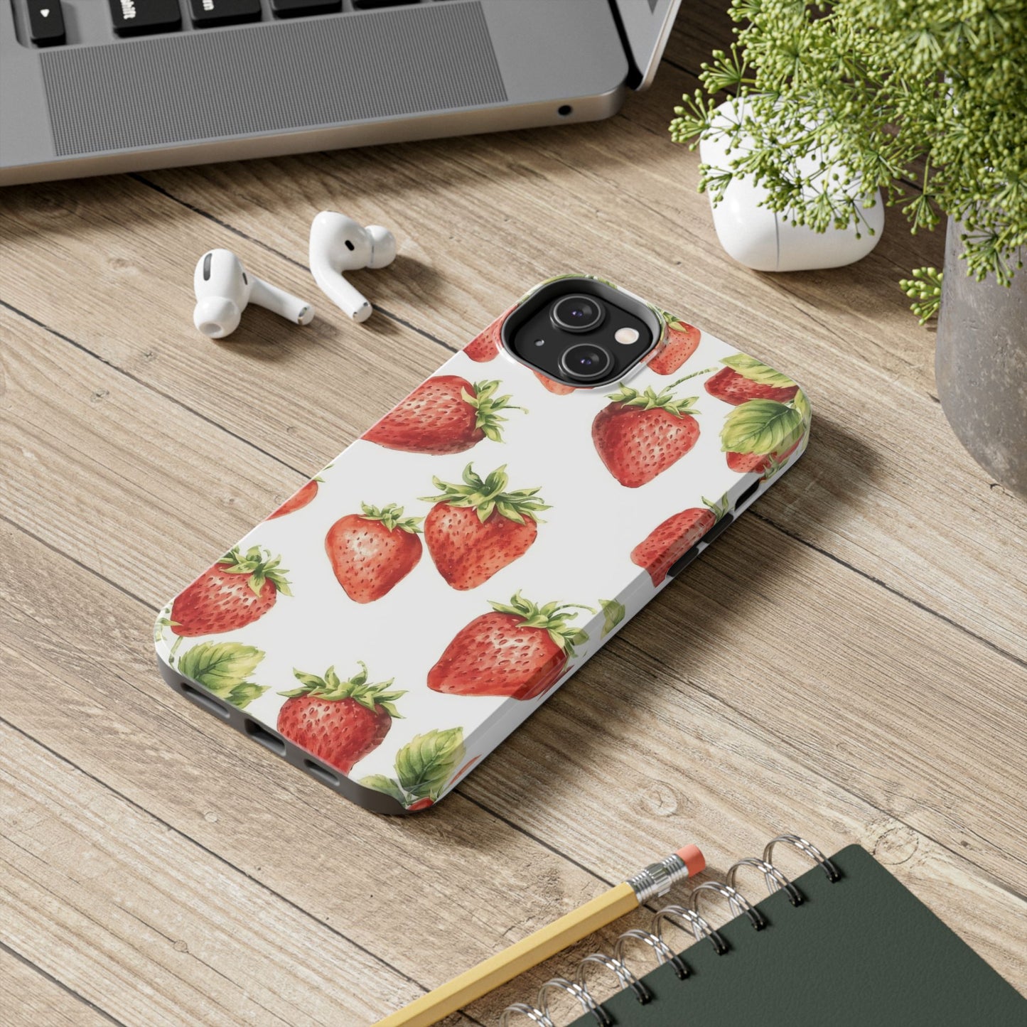 Strawberry Tough Phone Case - Durable Protection with a Fresh Design - for iPhone