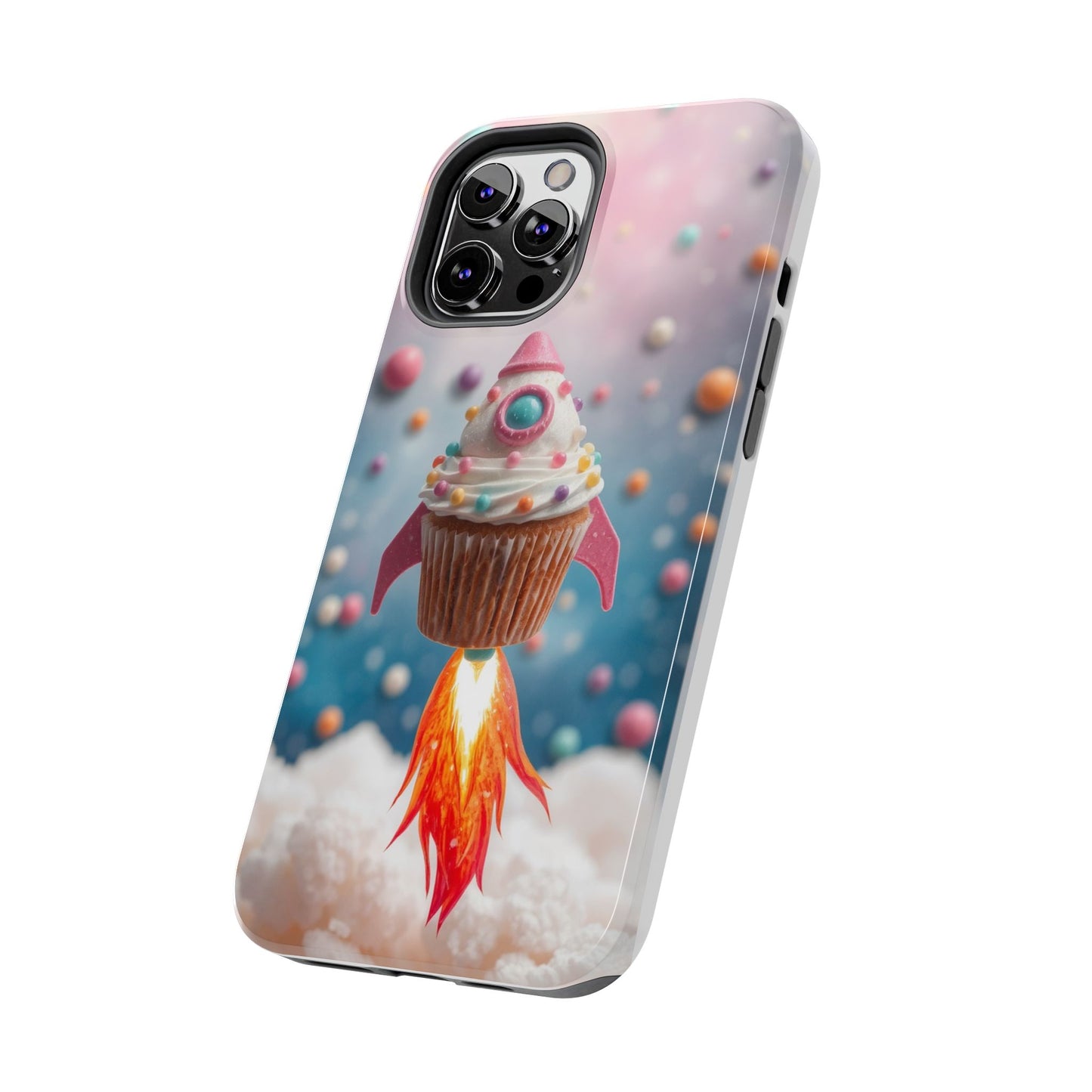 Whimsical Rocket Cupcake Phone Case - Fun Protective Case for Kids and Teens