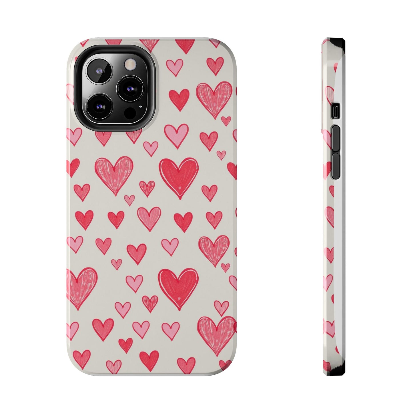 Heart Pattern Tough Phone Case - Cute and Stylish Protection