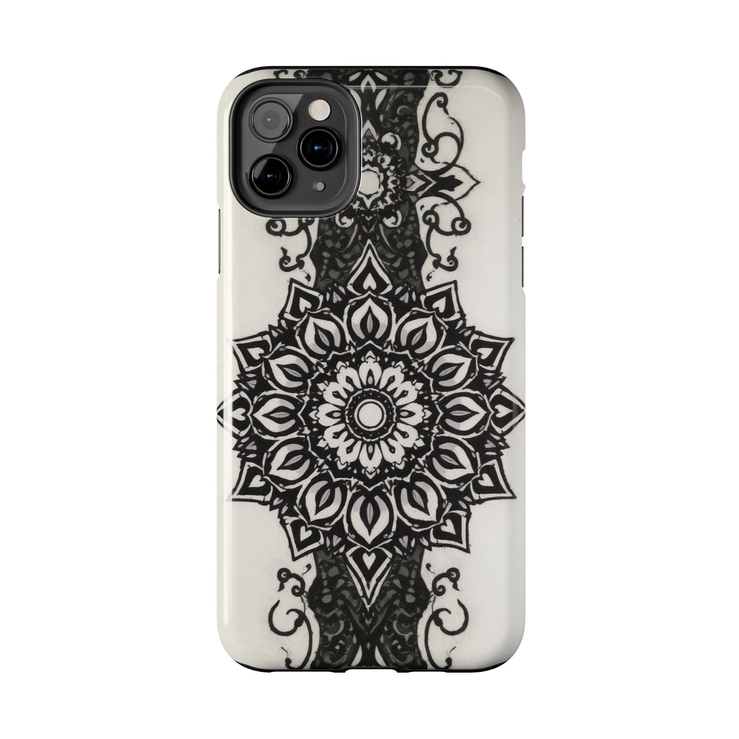Stylish Tough Phone Cases with Dark Mandala Design - Durable and Unique Protection - for iPhone
