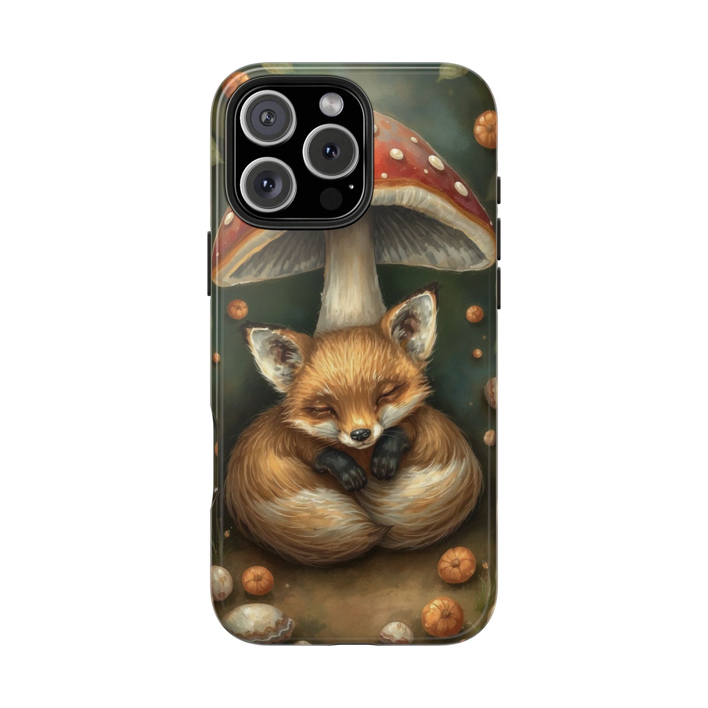 Cute Fox & Mushroom Phone Case - Tough Protective Cover