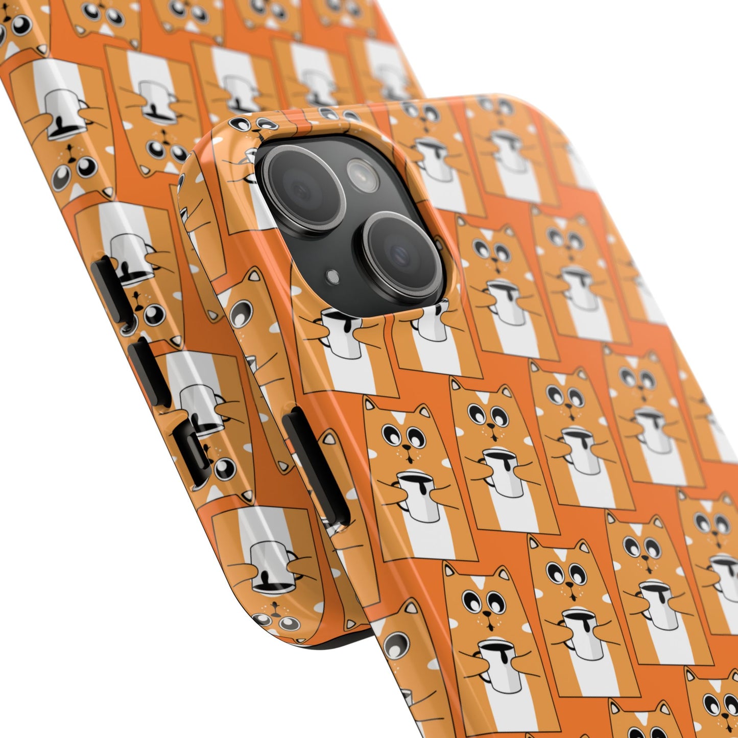 Coffee Cat Tough Phone Case – Durable, Fun, Perfect for Pet Lovers - for iPhone