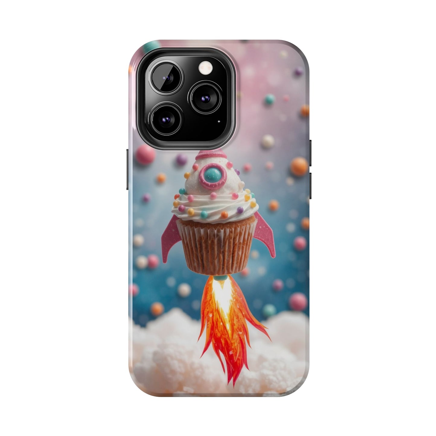 Whimsical Rocket Cupcake Phone Case - Fun Protective Case for Kids and Teens
