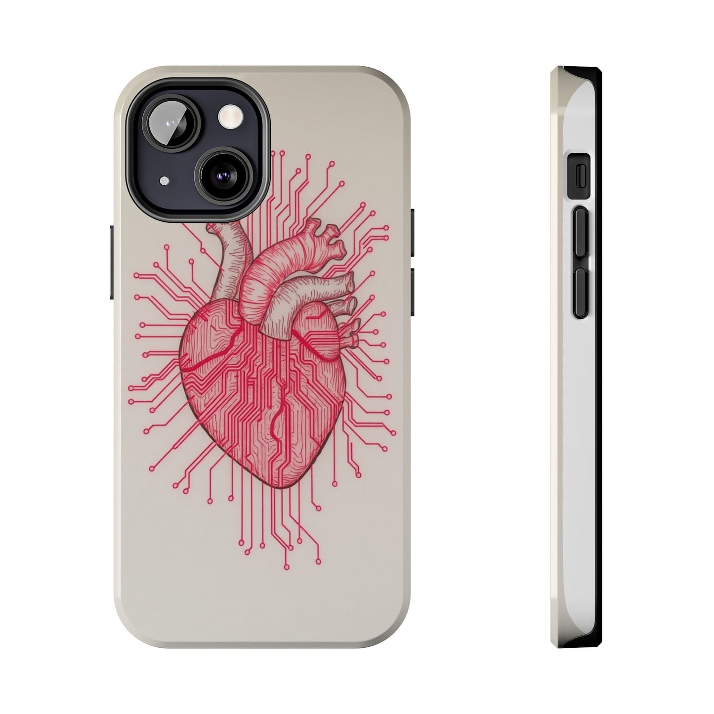 Heart Circuit Tough Phone Case – Unique Tech-Inspired Design for Tech Lovers