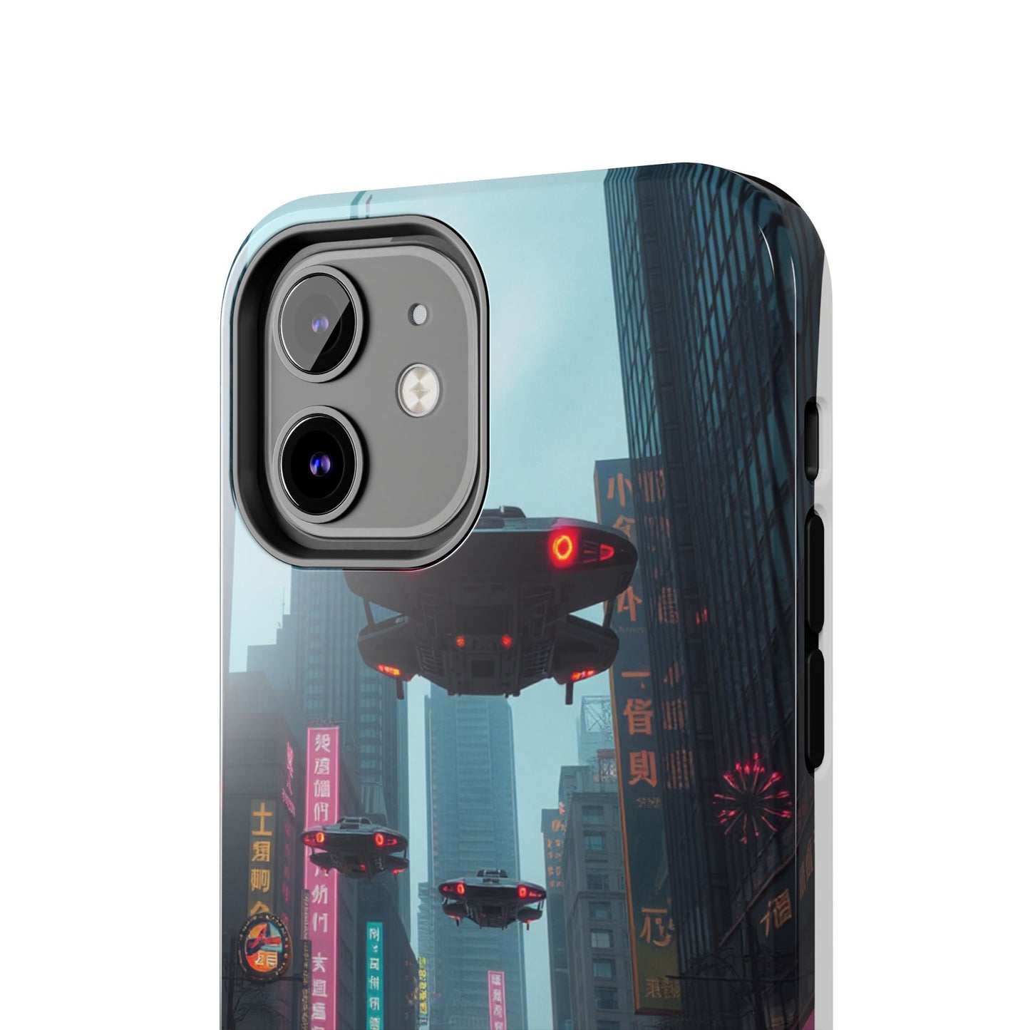Futuristic City Tough Phone Case - Sci-Fi Design for Urban Explorers