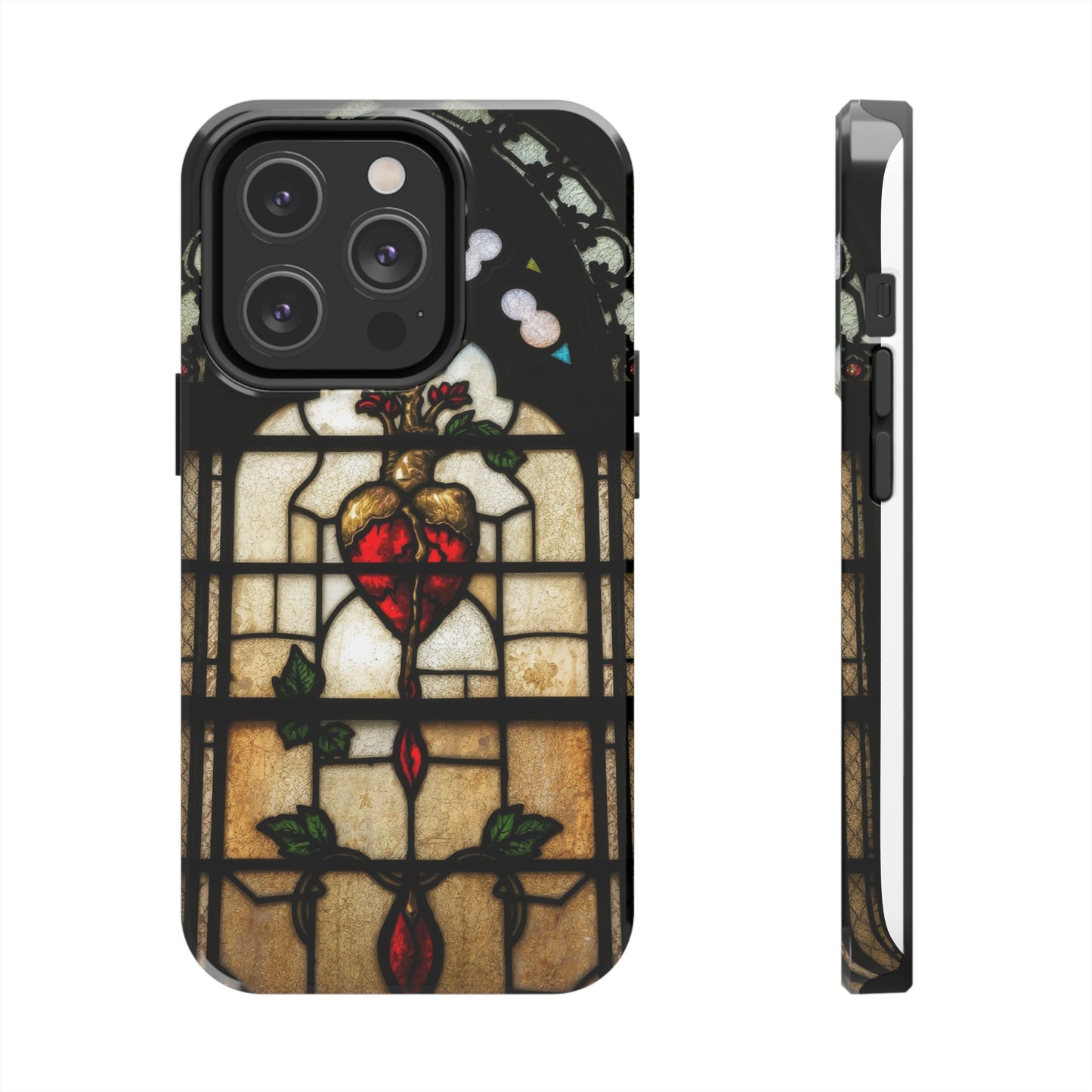 Stained Glass Heart Tough Phone Case - Unique Design for Protection & Style