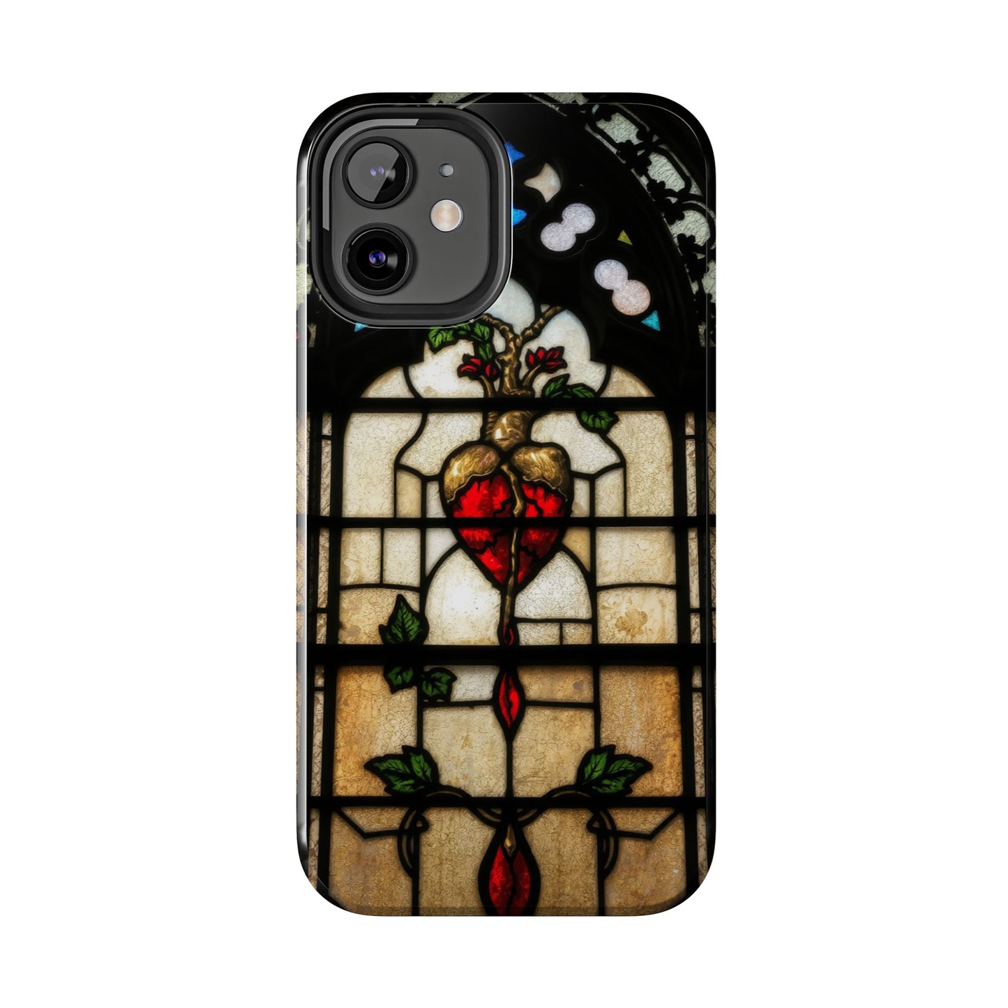 Stained Glass Heart Tough Phone Case - Unique Design for Protection & Style